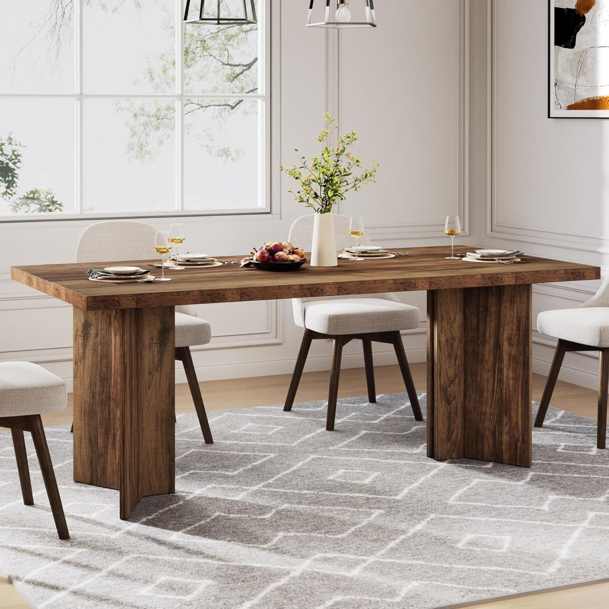 Dining Table For 4 - 6 People, Kitchen Table With Thick Top