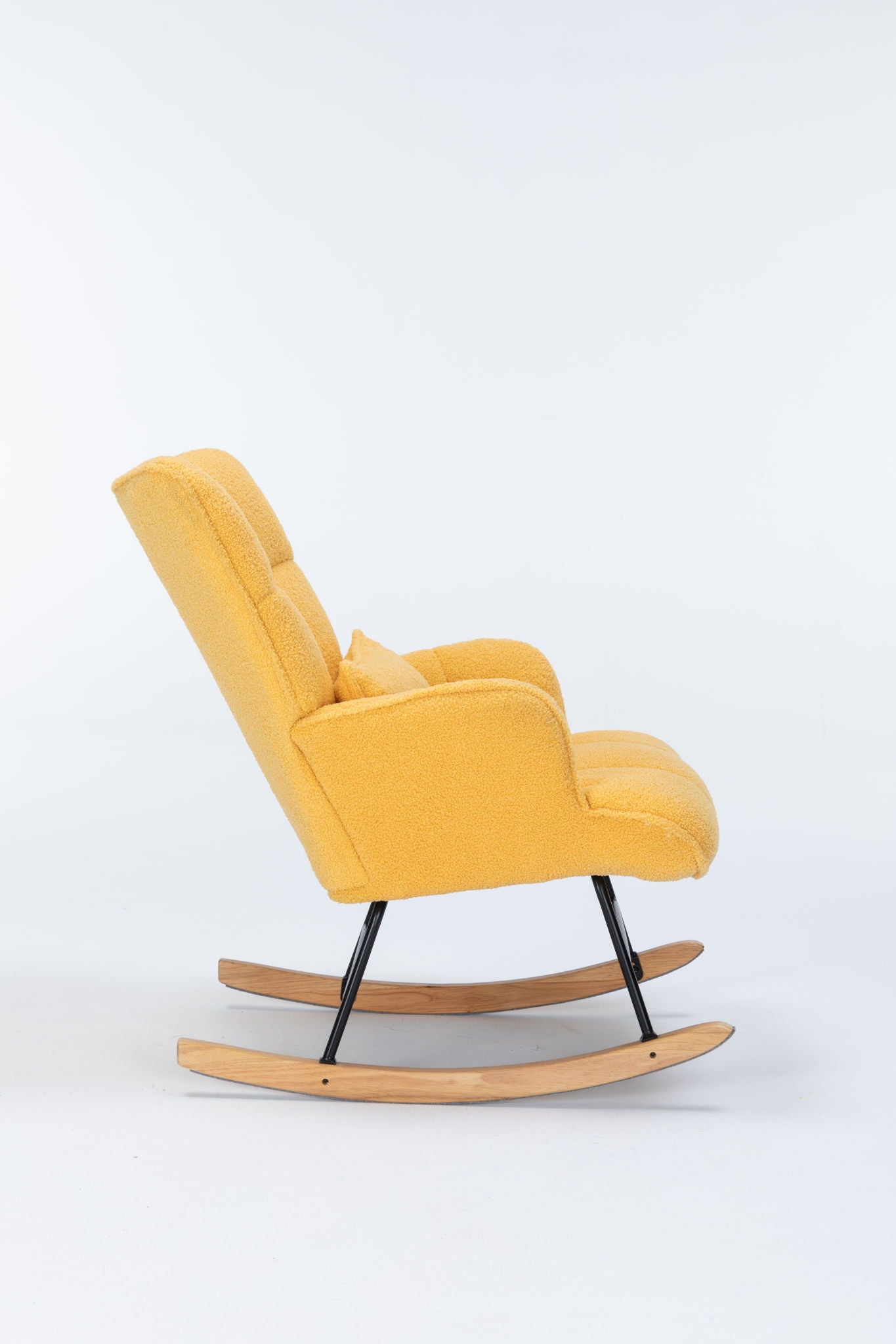 Rocking Chair Nursery, Teddy Upholstered Glider Rocker With High Backrest, Reading Chair Modern Rocking Accent Chairs Glider Recliner For Living Room - Yellow - Best Buy Furniture