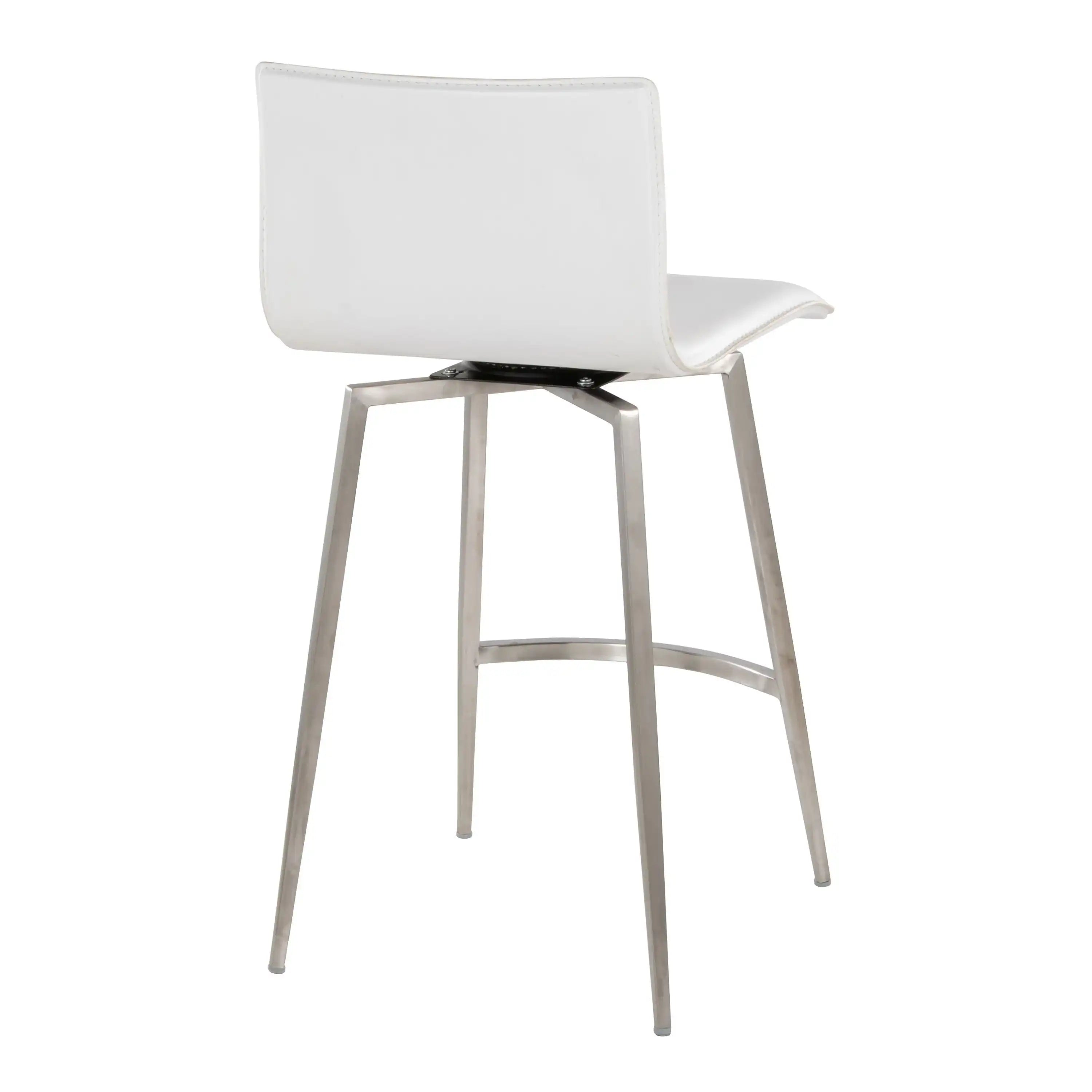 Mara - Upholstered Contemporary Fixed Height Counter Stool With Swivel (Set of 2) - White - Best Buy Furniture