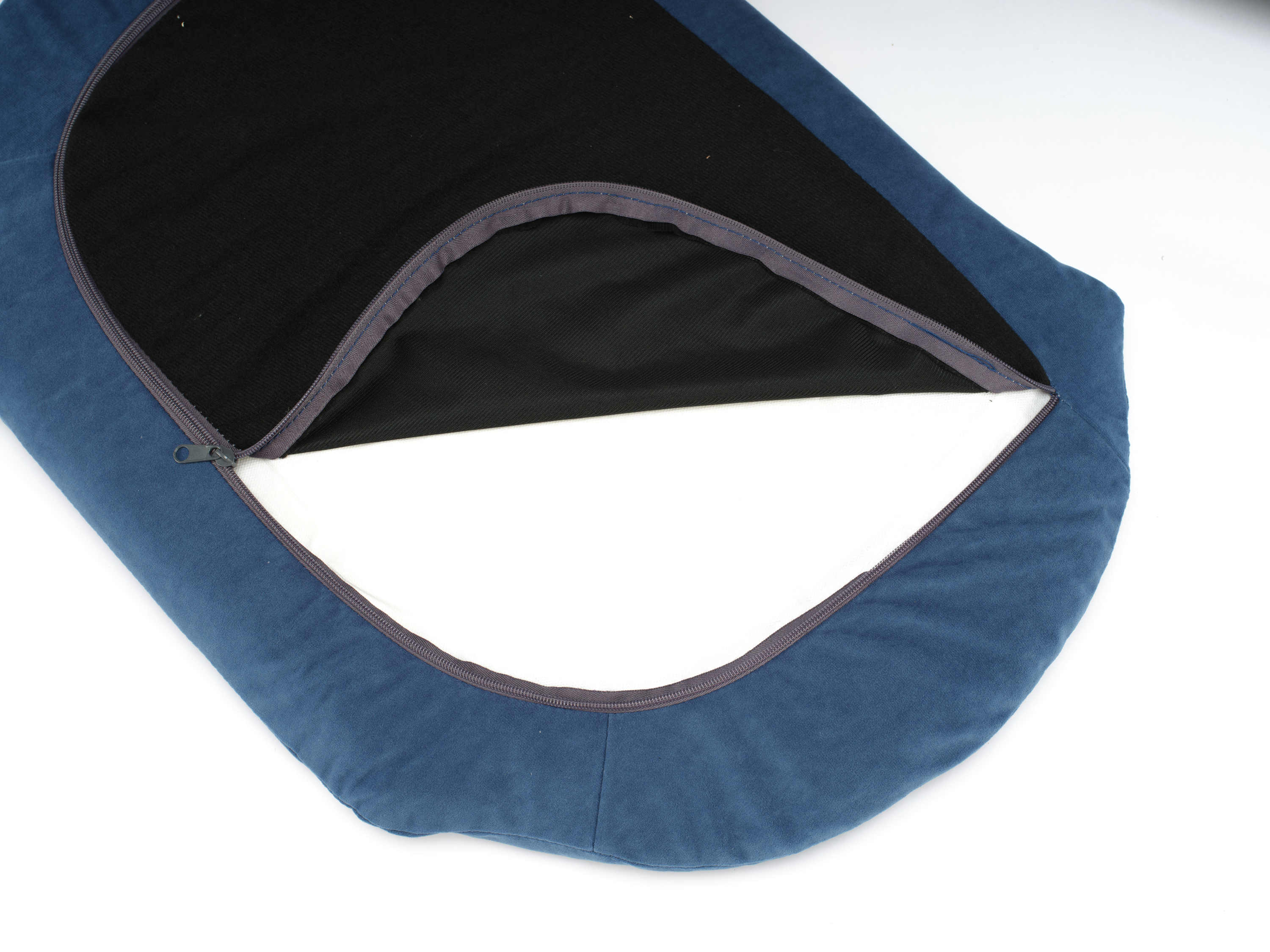 Scandinavian Style Elevated Dog Bed Mid Size Dark Blue Velvet