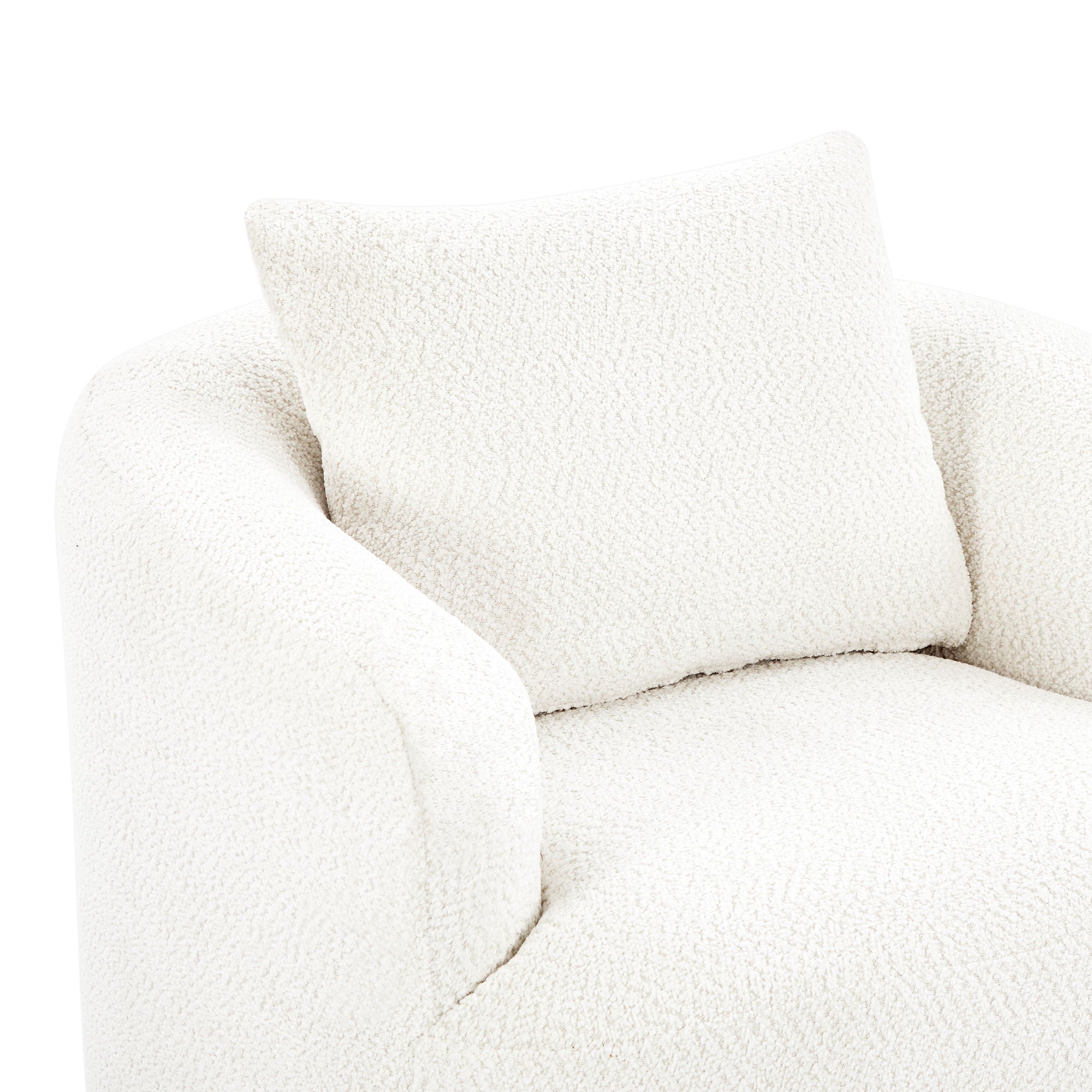 360° Swivel Barrel Sofa Chair With Throw Pillow, Chenille Upholstered Accent Chair