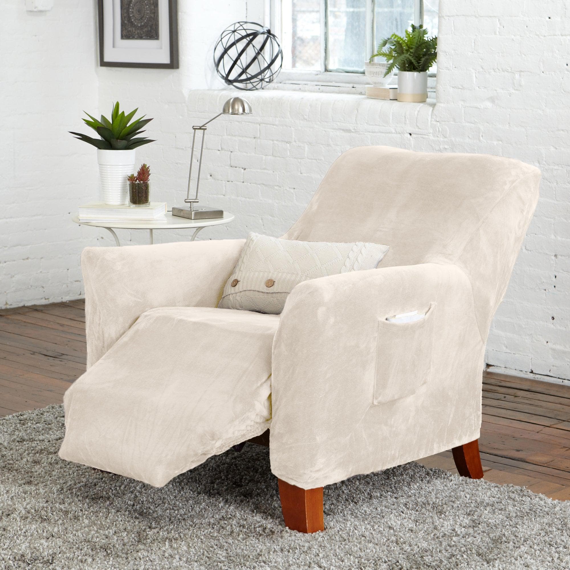 Velvet Stretch Slipcover - Gale Collection - Best Buy Furniture