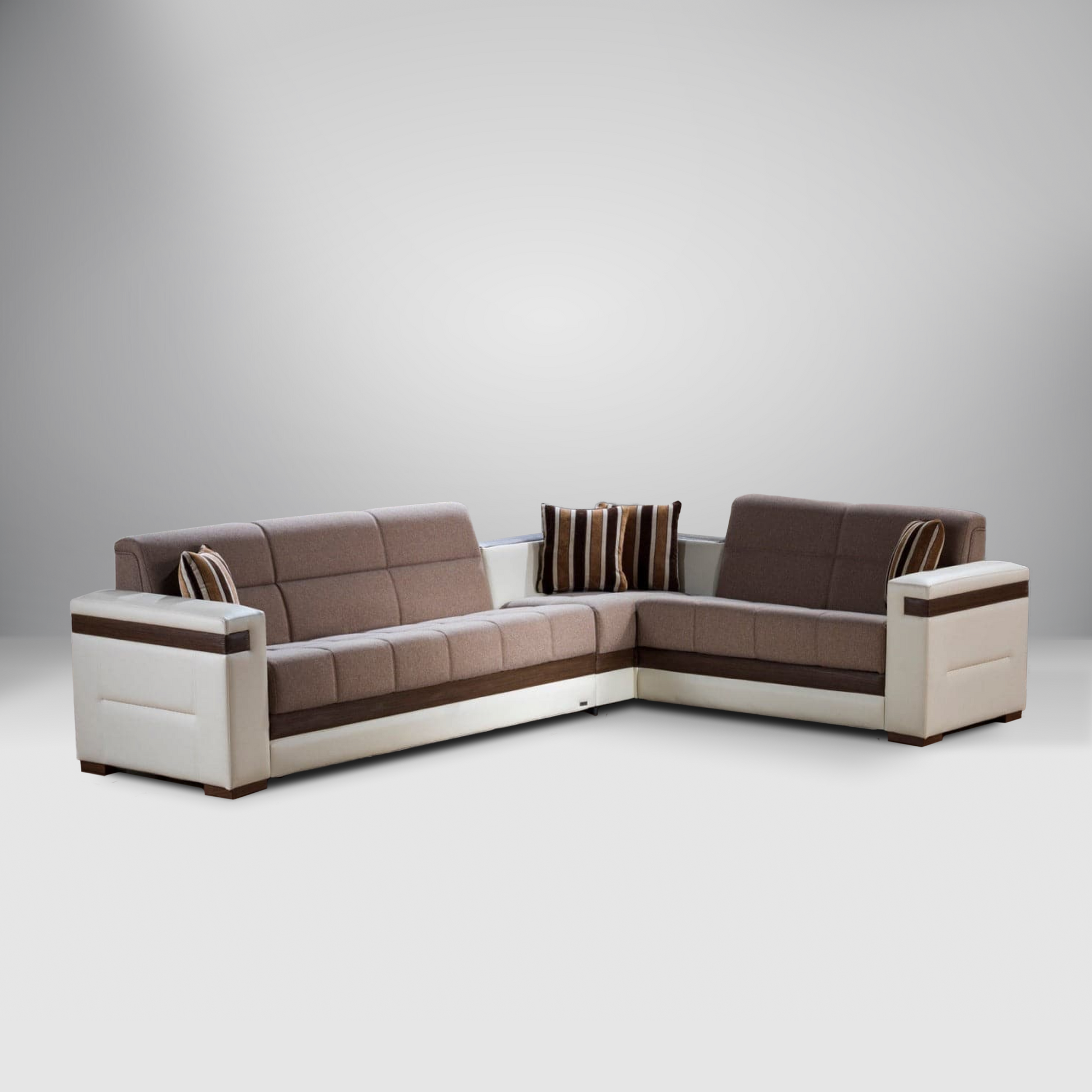 Elegant Collection modern chaise lounge sectional with a matching ottoman