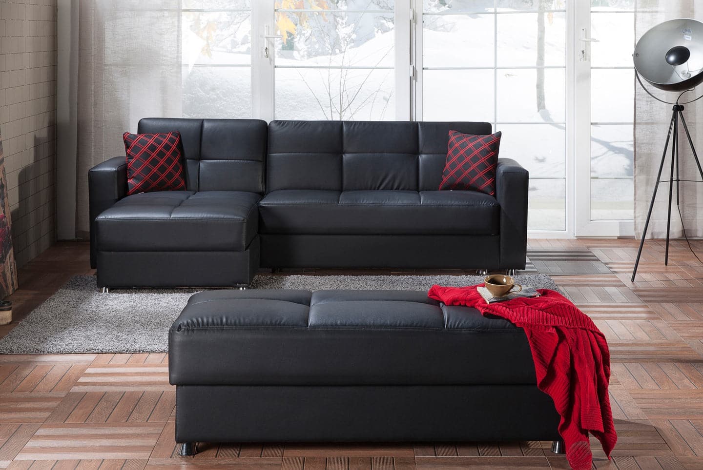 Luxury of the Elegant Sectional, with a focus on its velvety royal blue upholstery.