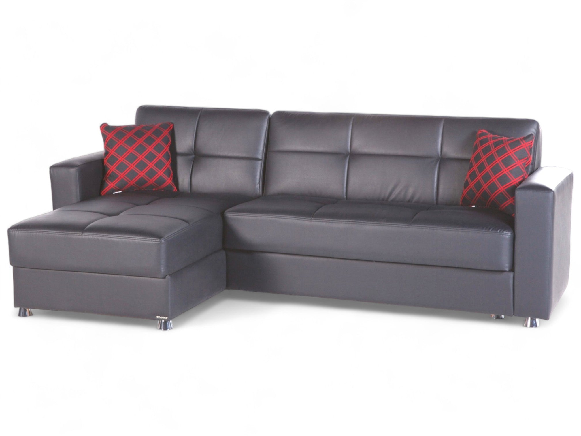 Elegant Sectional overview with royal blue velvet upholstery and modern design.