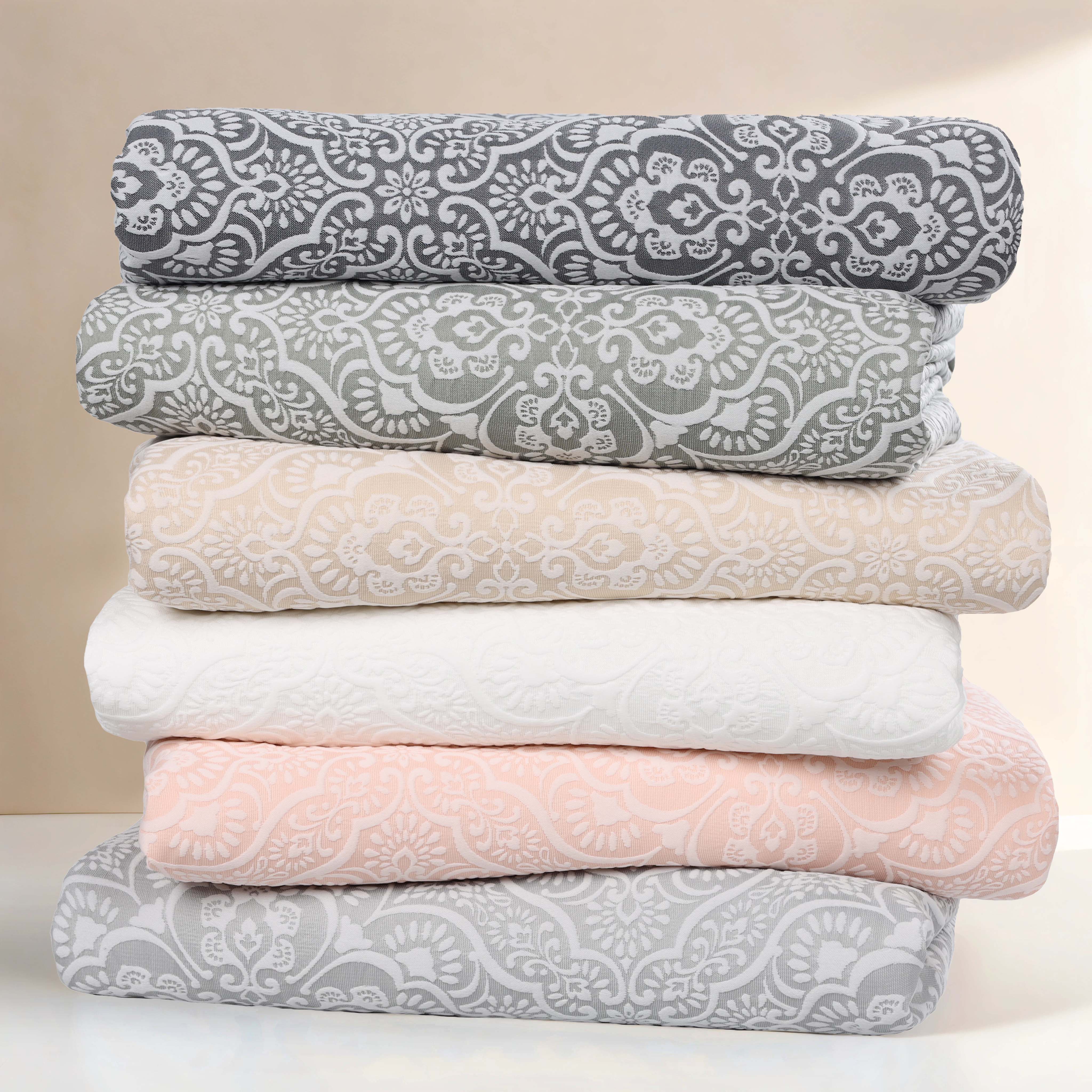 Enzy-Medium-Weight-Floral-Matelasse-3-Piece-Bedspread-Pillow-Sham-Set-Bedspread