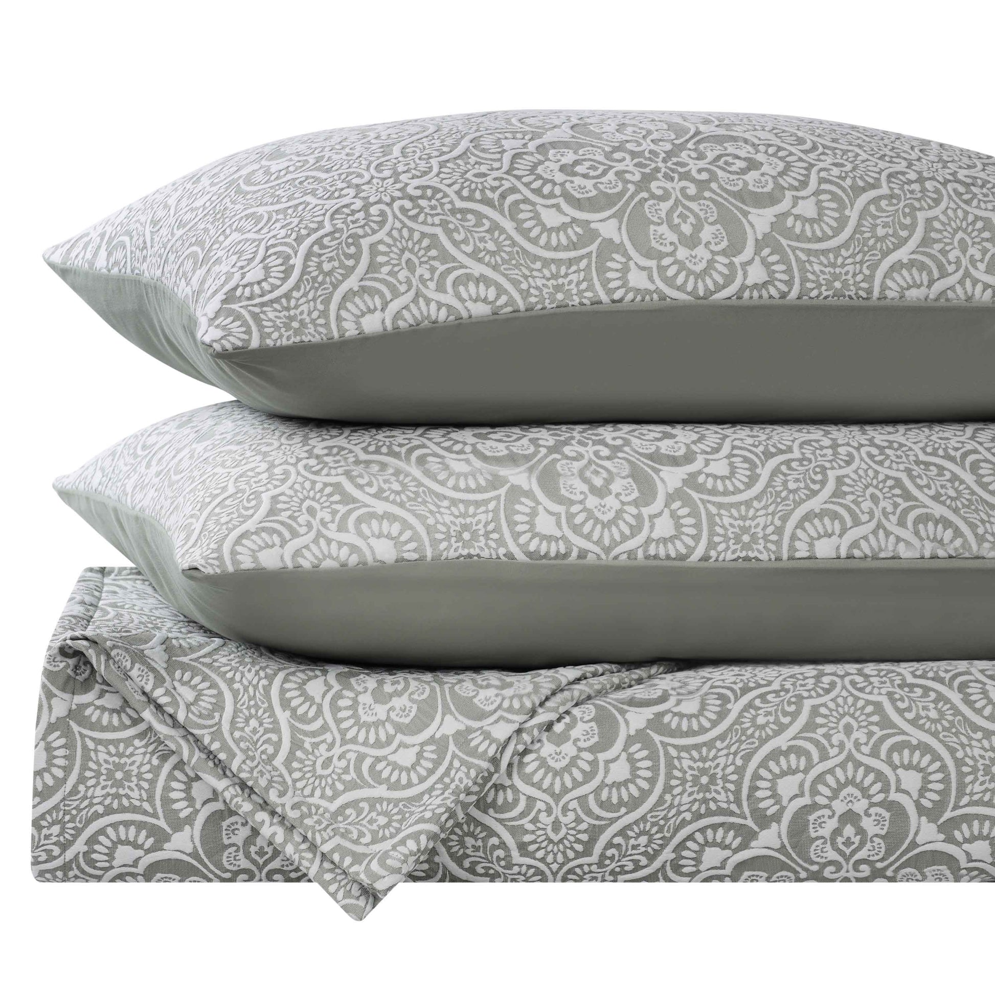 Enzy Medium Weight Floral Matelasse 3 Piece Bedspread Pillow Sham Set - Bedspread by Superior Brand