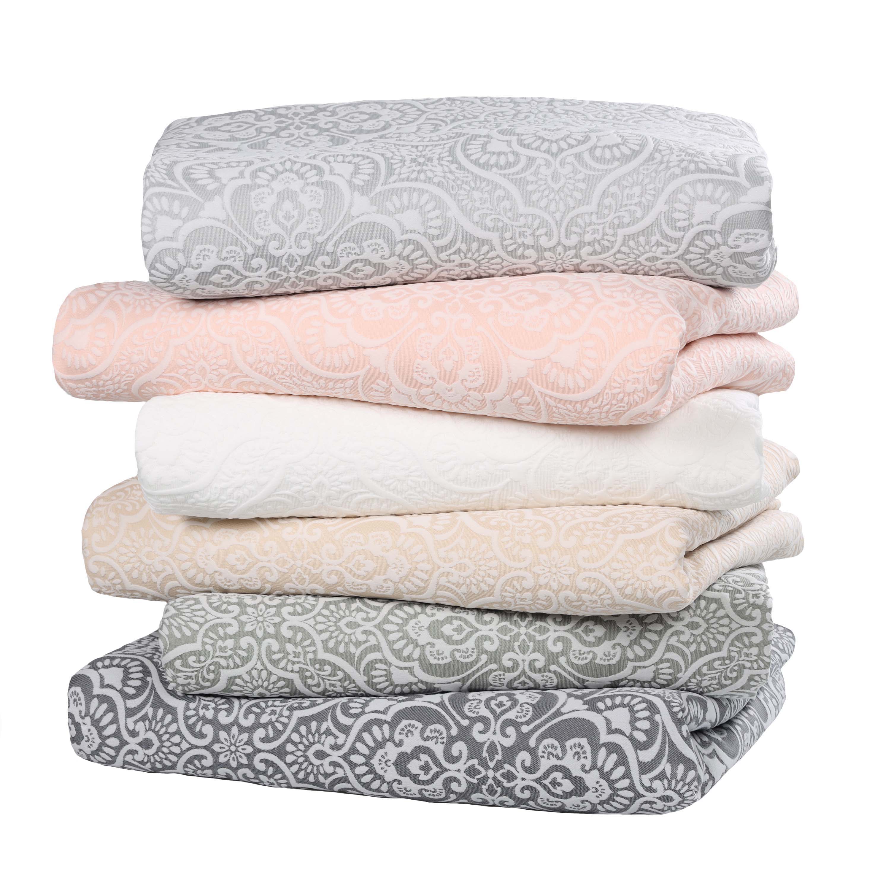 Enzy Medium Weight Floral Matelasse 3 Piece Bedspread Pillow Sham Set - Bedspread by Superior Brand