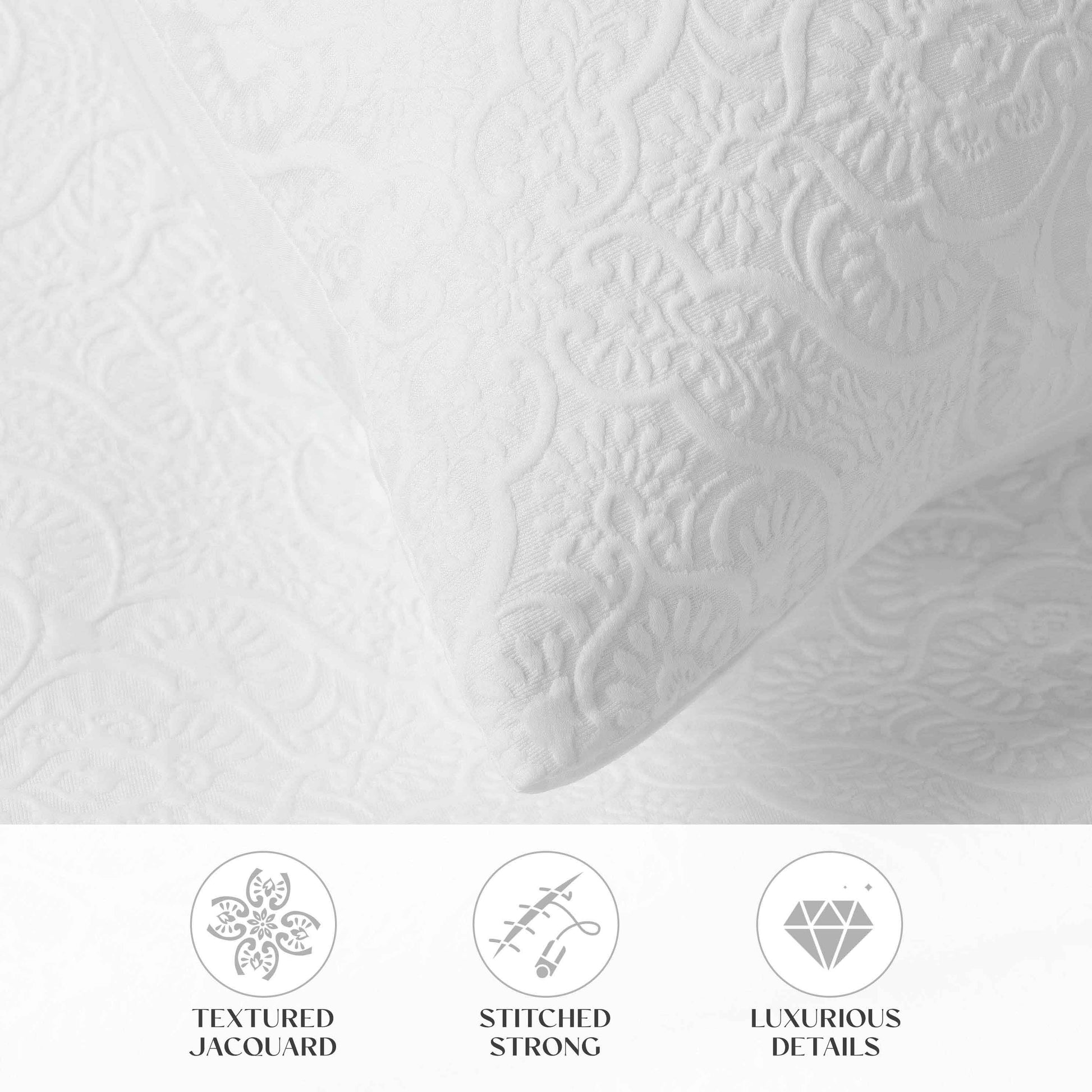 Enzy Medium Weight Floral Matelasse 3 Piece Bedspread Pillow Sham Set - Bedspread by Superior Brand