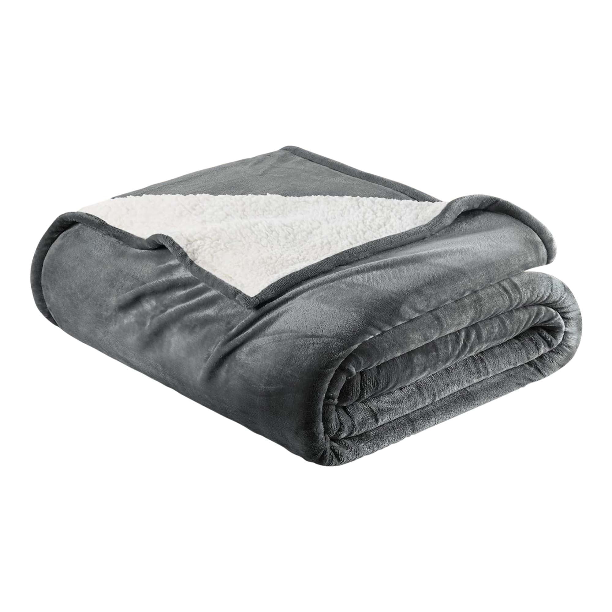 Velvet Plush Sherpa Bed Blanket - Sherpa Fleece Collection - Best Buy Furniture