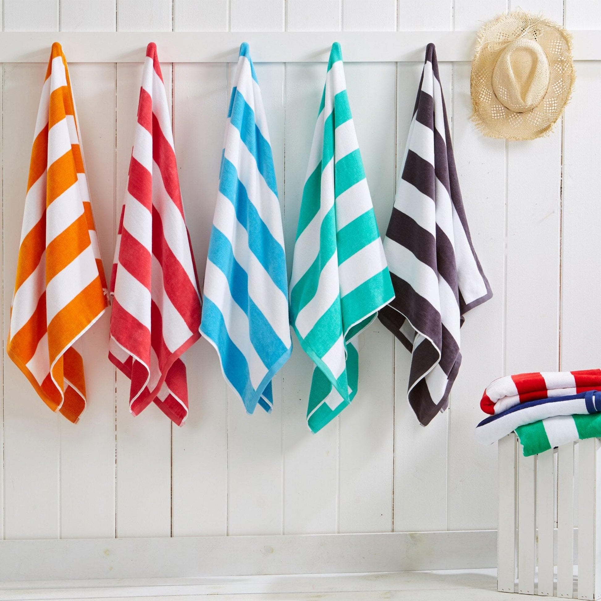 Cotton Velour Cabana Stripe Beach Towel - Novia Collection - Best Buy Furniture