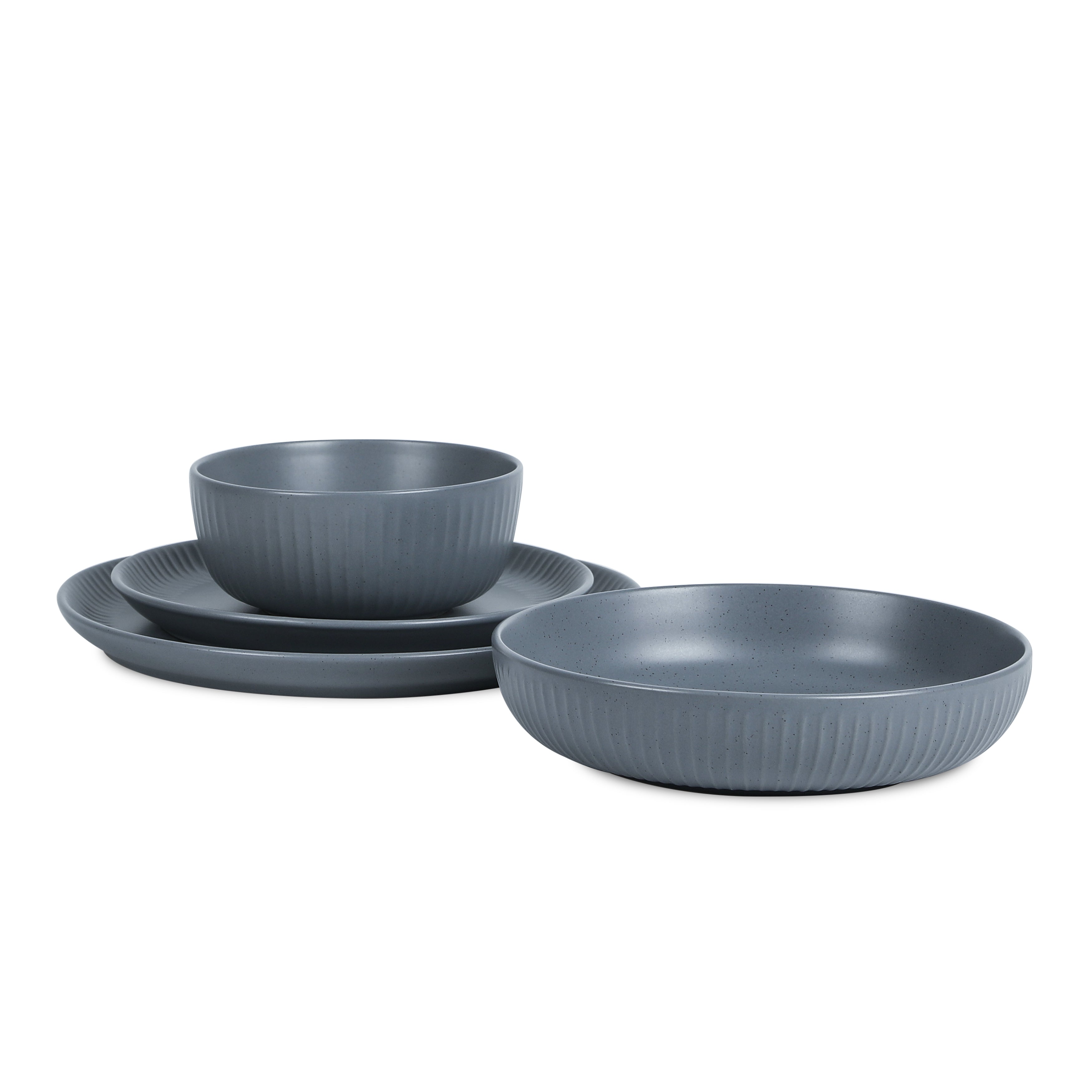 Logan Stoneware Dinnerware Set - Grey