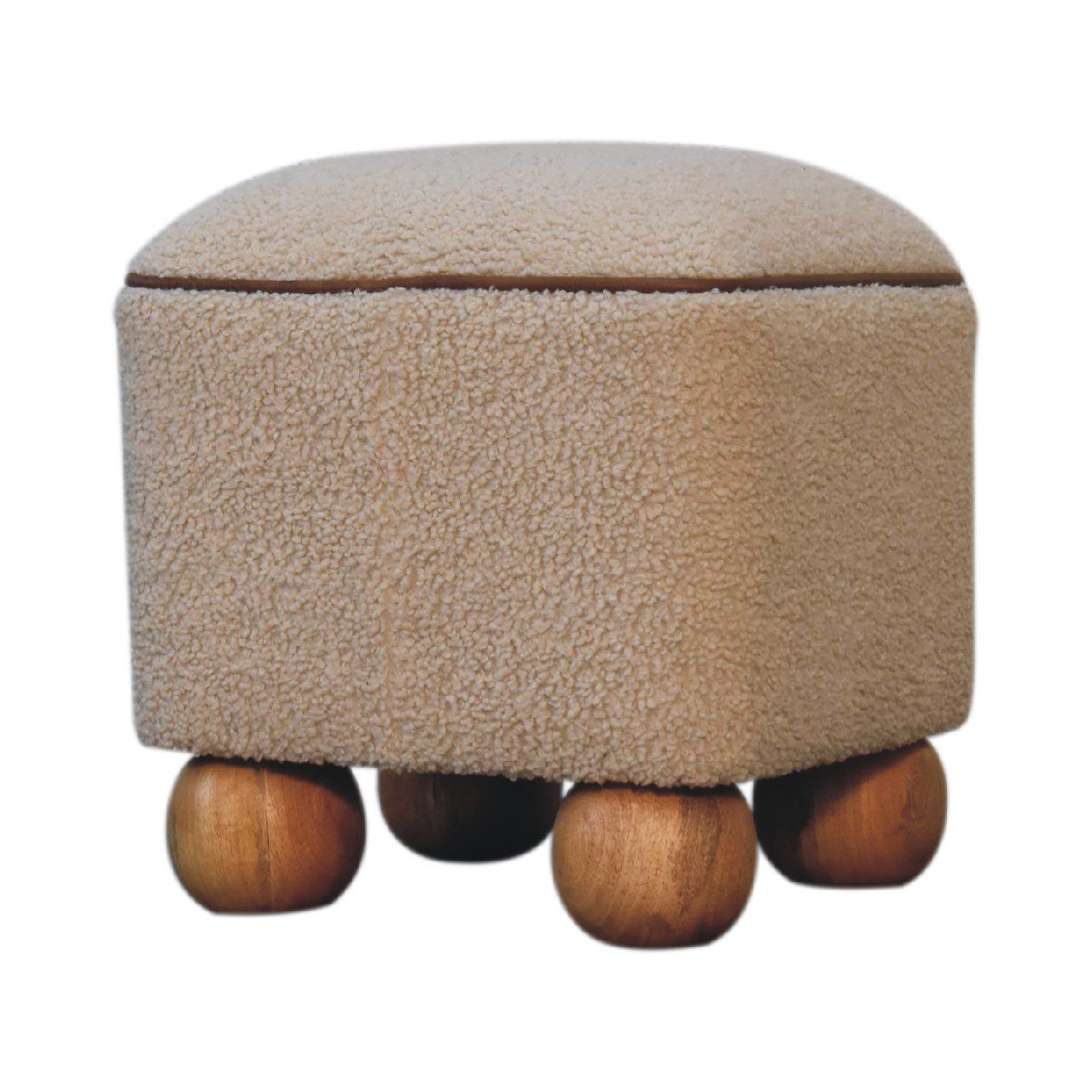 Serenity - Footstool With Ball Feet - Cream - Best Buy Furniture