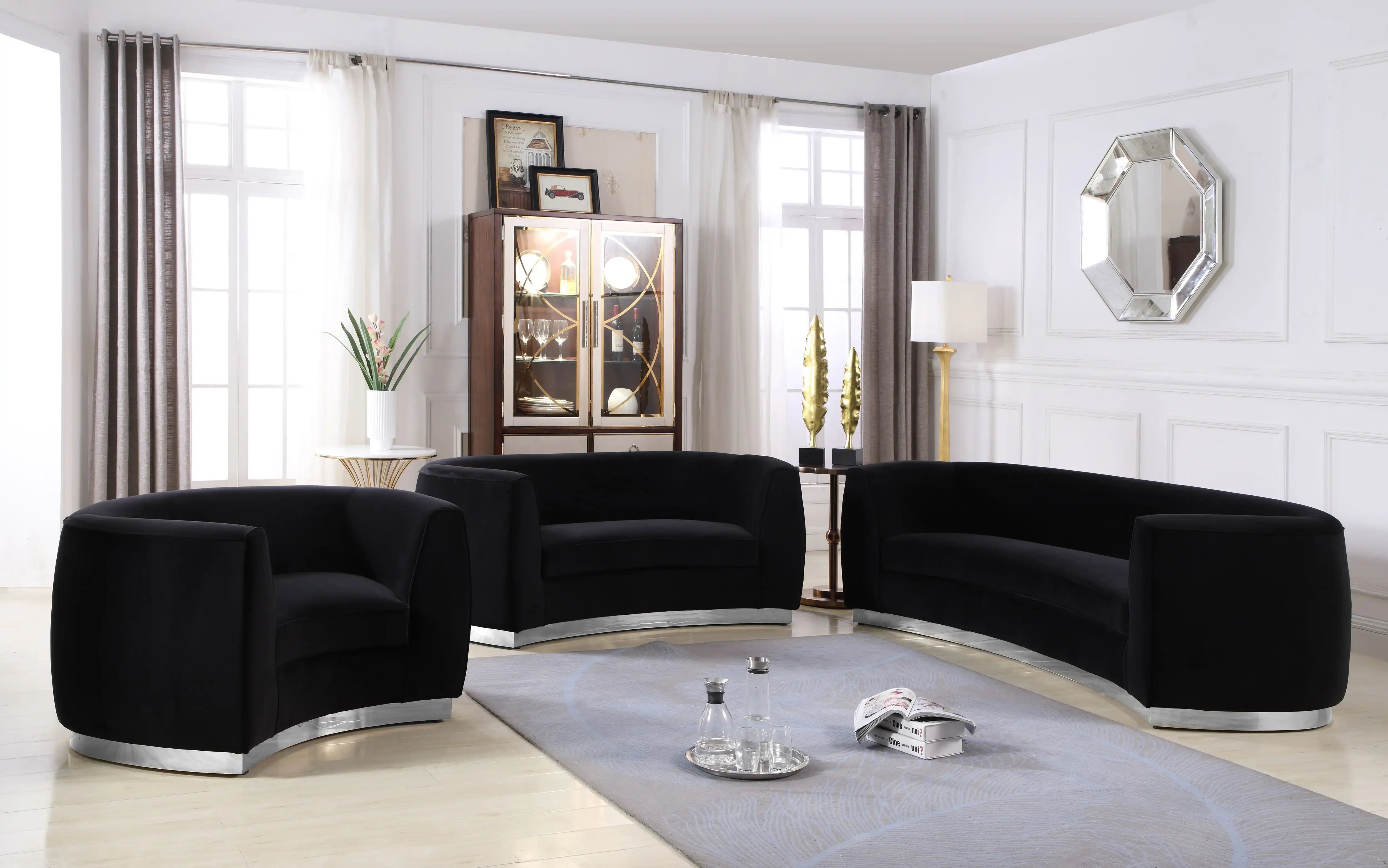 Julian - Loveseat with Chrome Base - Best Buy Furniture