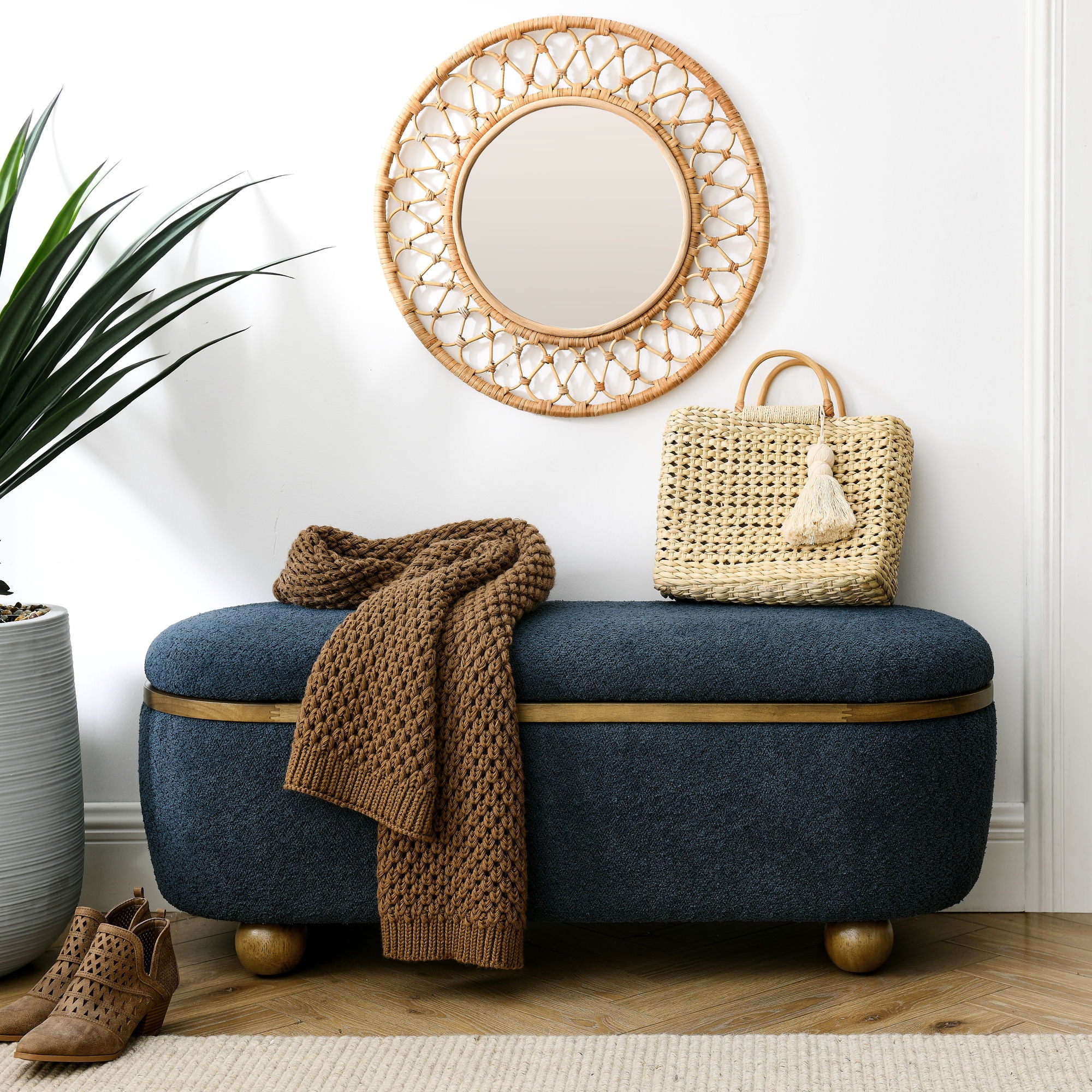 Modern Ottoman Bench Upholstered Seating With Storage