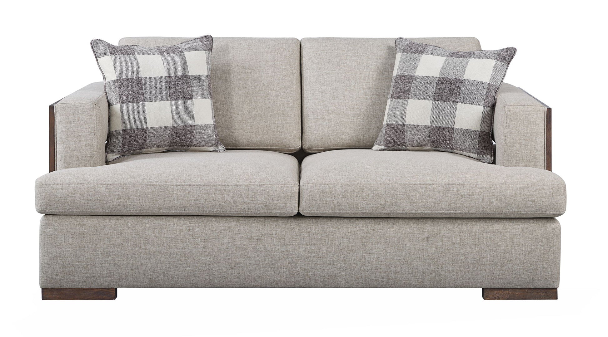Niamey - Loveseat With 2 Toss Pillows - Walnut - Best Buy Furniture