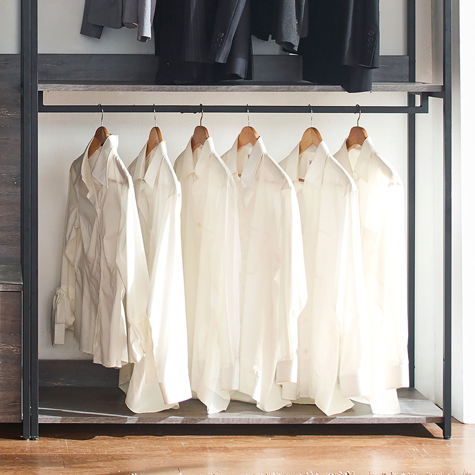 Monica - Wood Walk In Closet System & Modular Design Melamine - Rustic