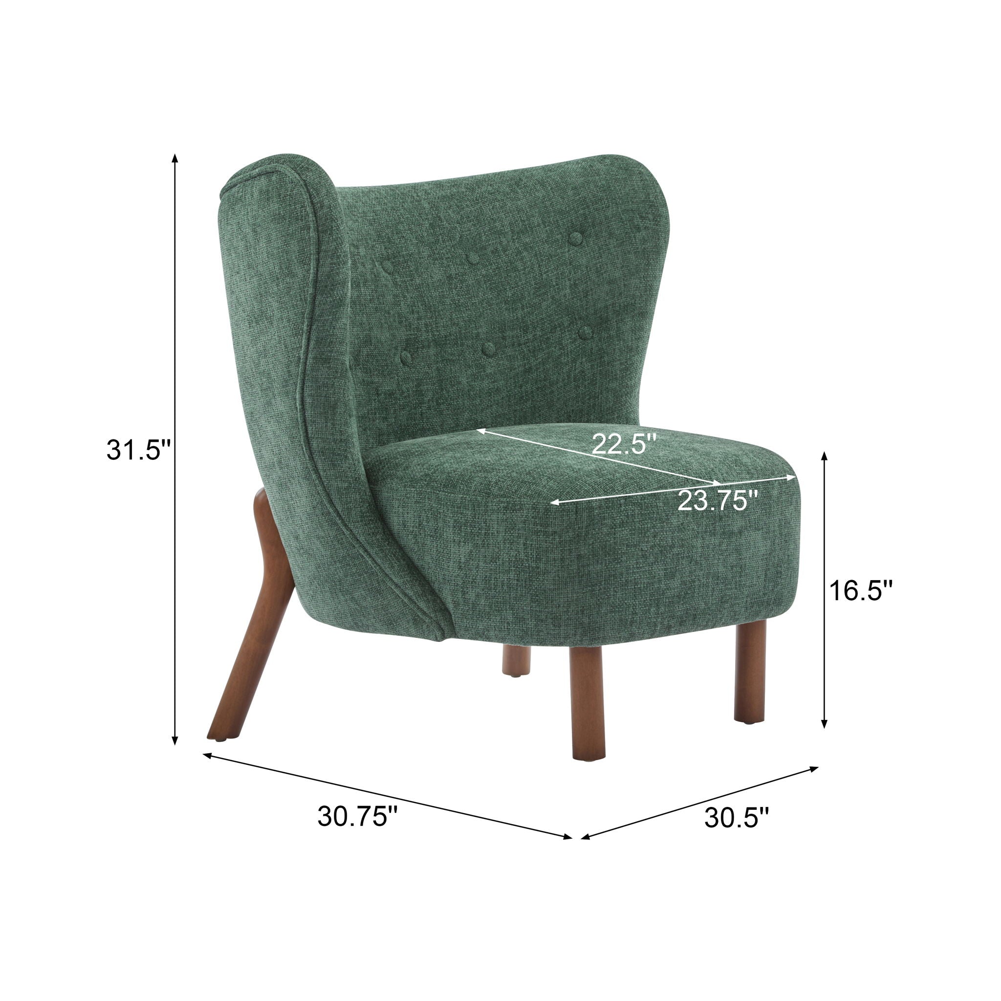 Bella - Modern Upholstered Armless Accent Chair