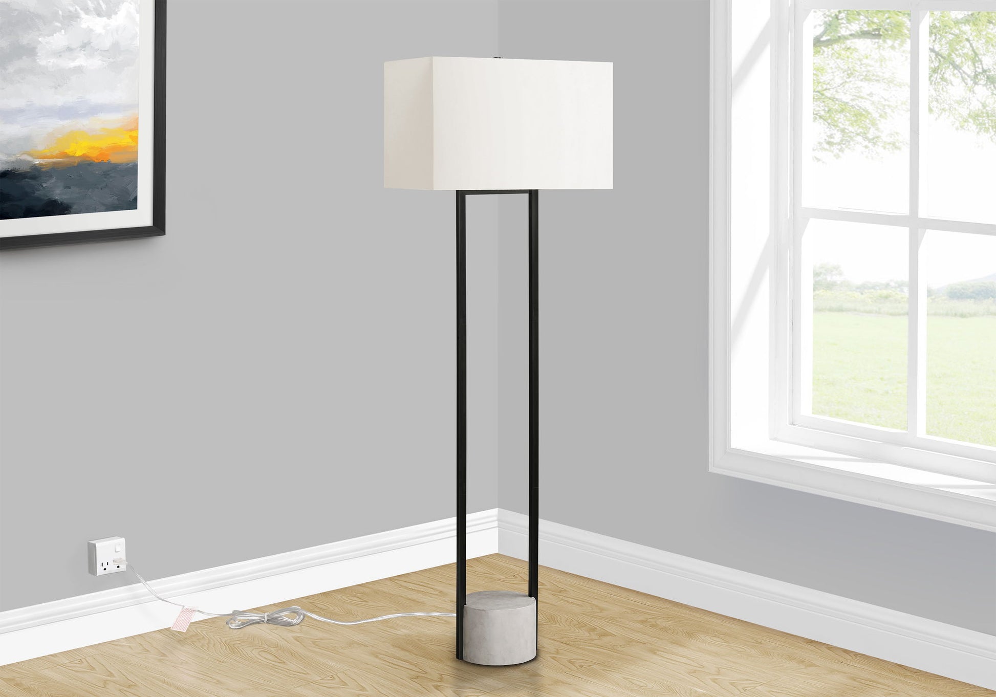 Lighting, Floor Lamp, Contemporary - Black / Beige - Best Buy Furniture