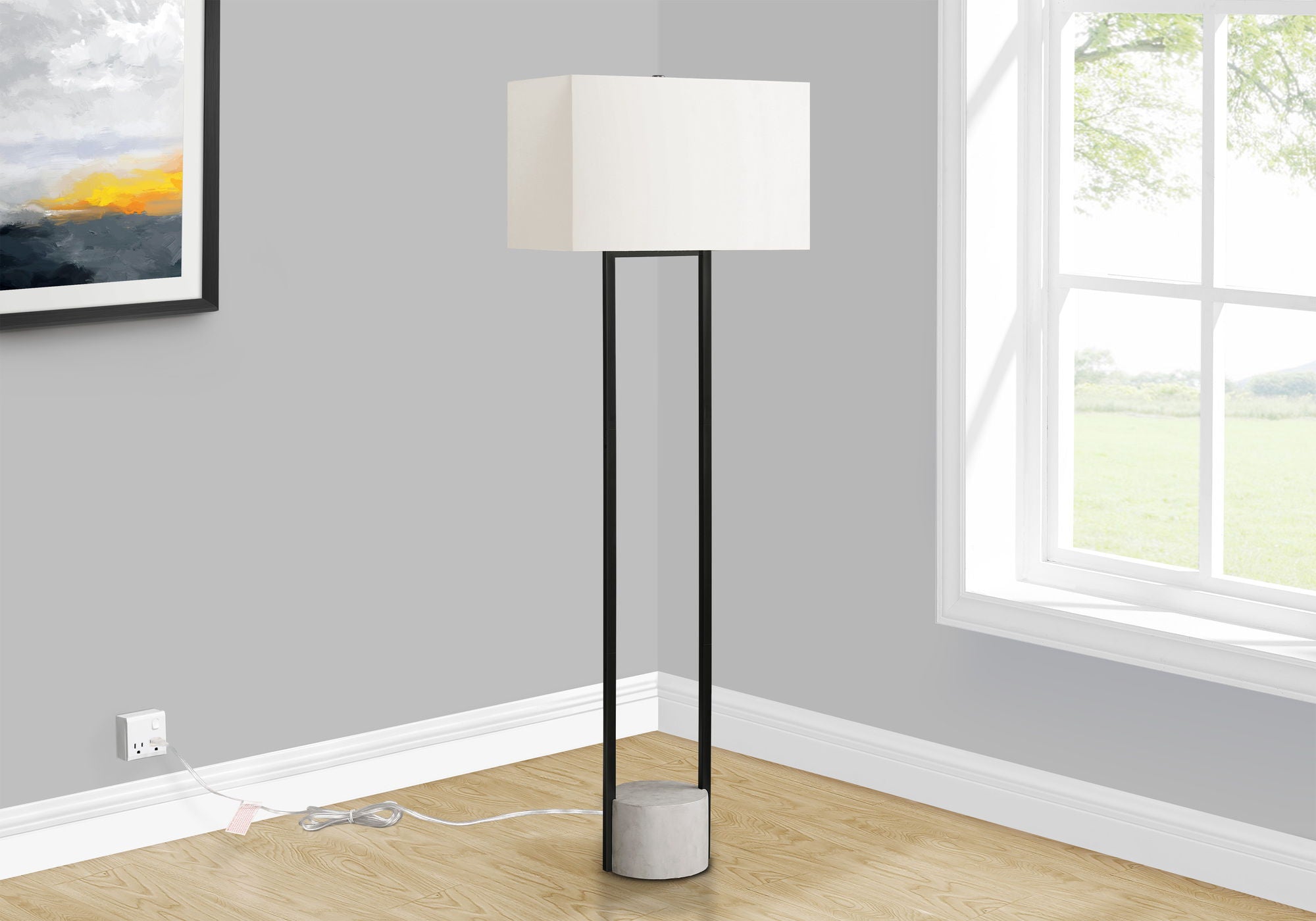Lighting, Floor Lamp, Contemporary - Black / Beige - Best Buy Furniture