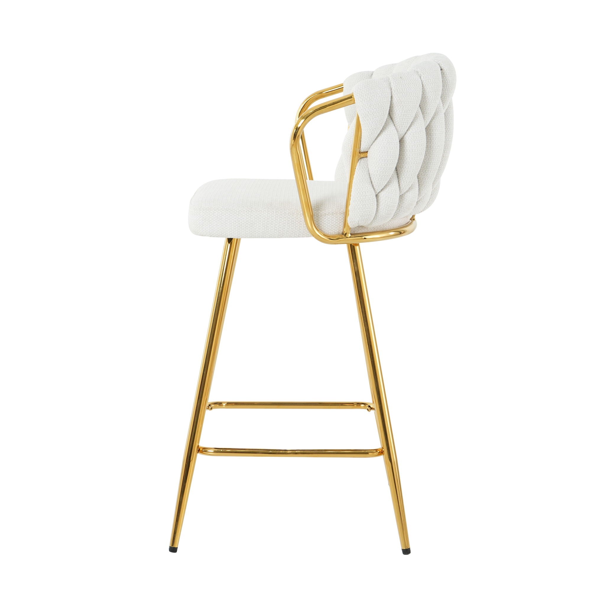 Modern Design High Stool With Plated Legs (Set of 2)