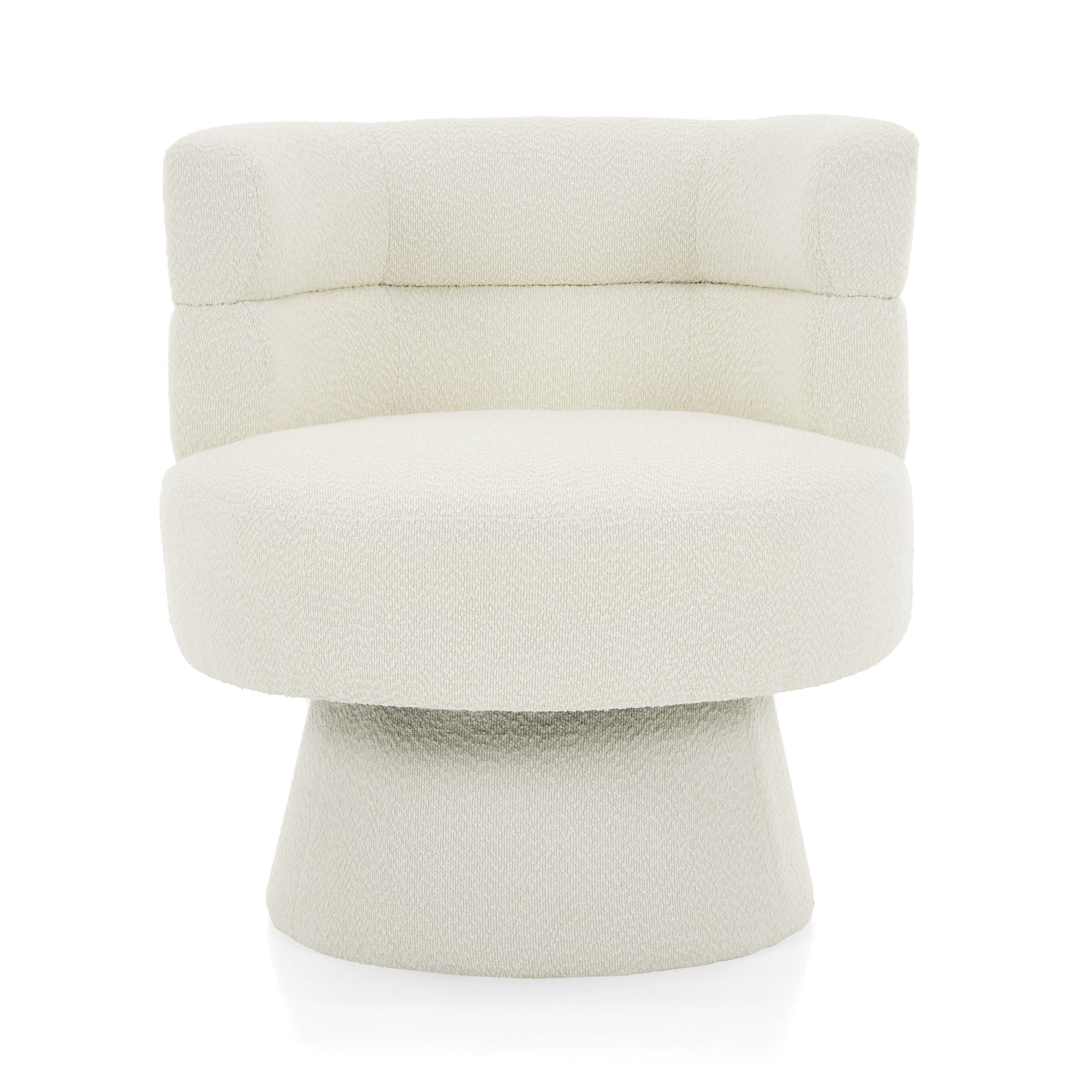 Swivel Accent Chair, 360° Rotating Design With Ergonomic Support For Living Room, Bedroom & Home Office - Cream White