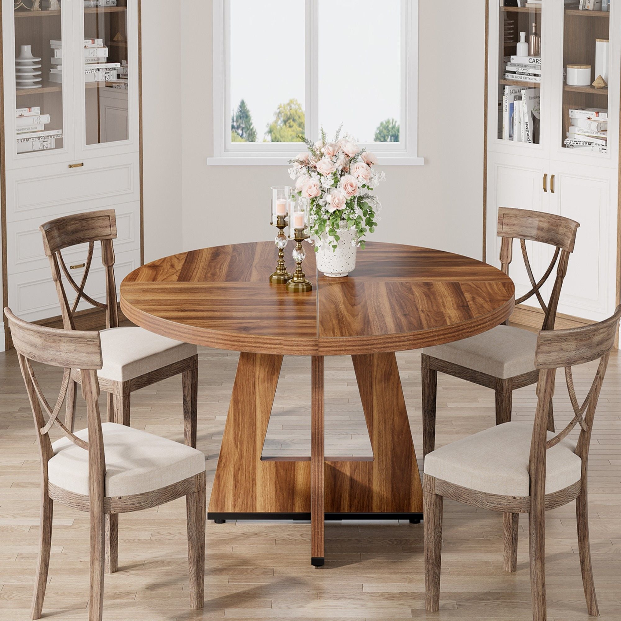 Round Dining Cross Base Kitchen Table