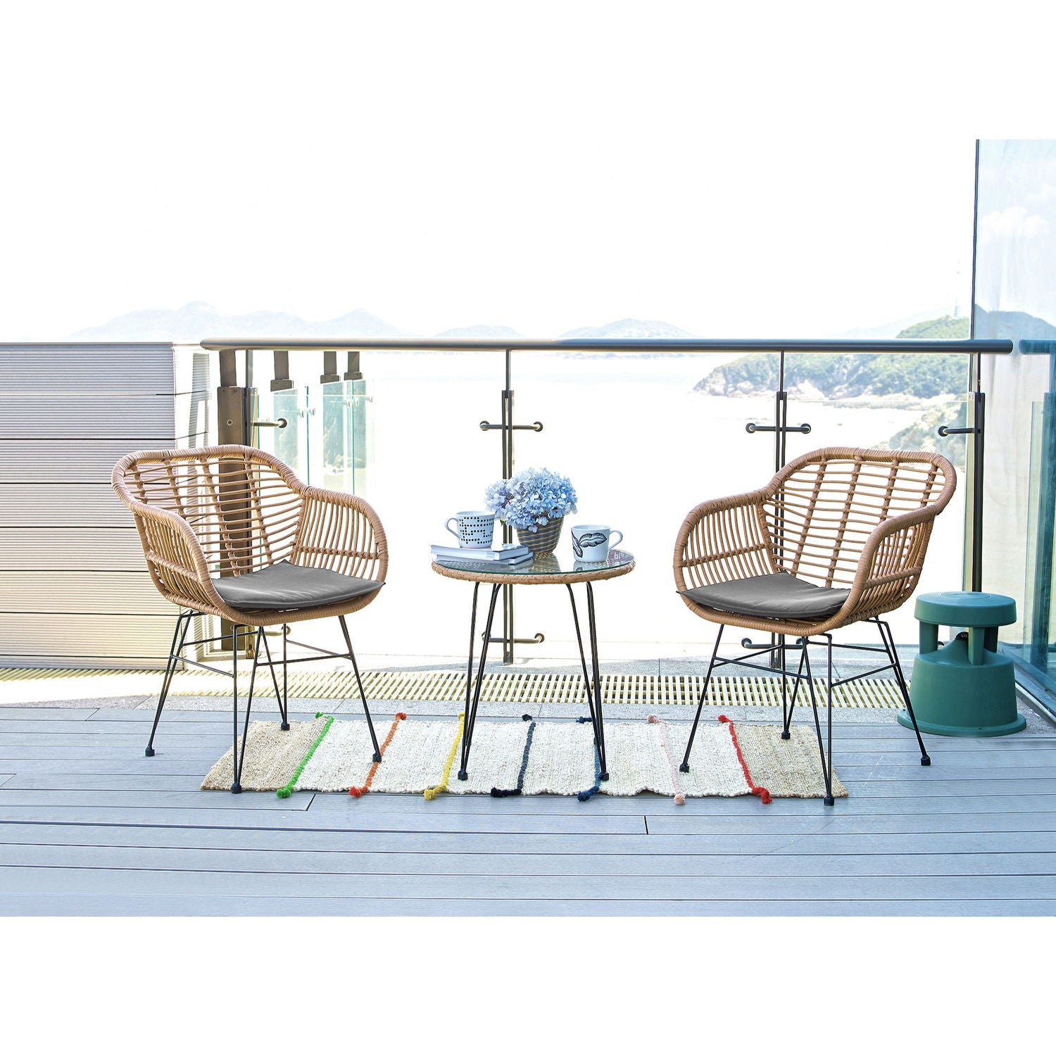 Antibes - 3 Piece Outdoor Patio Conversation Set