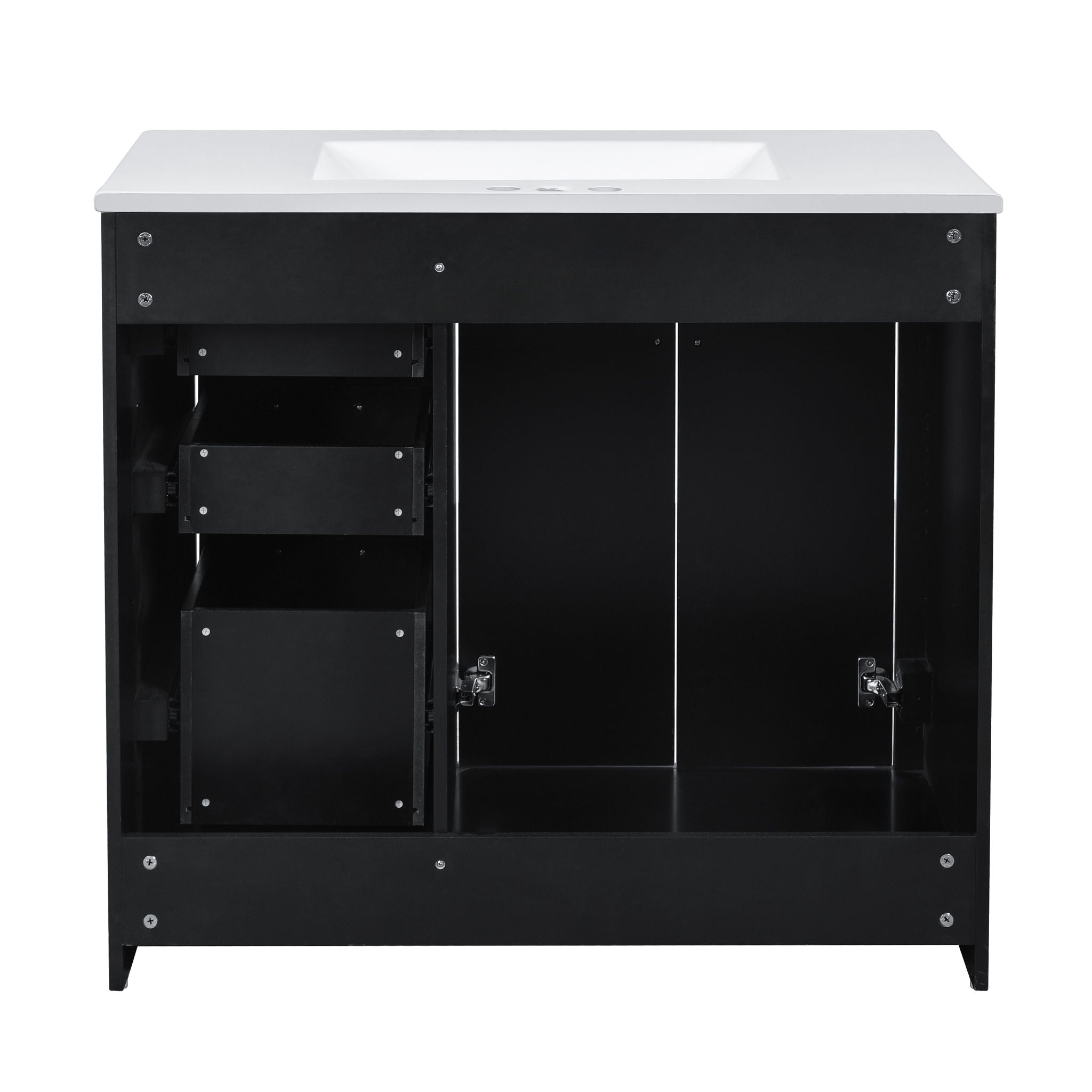 Bathroom Vanity With Sink Combo, Storage Cabinet, Freestanding Set With 3 Drawers & Soft Closing Doors