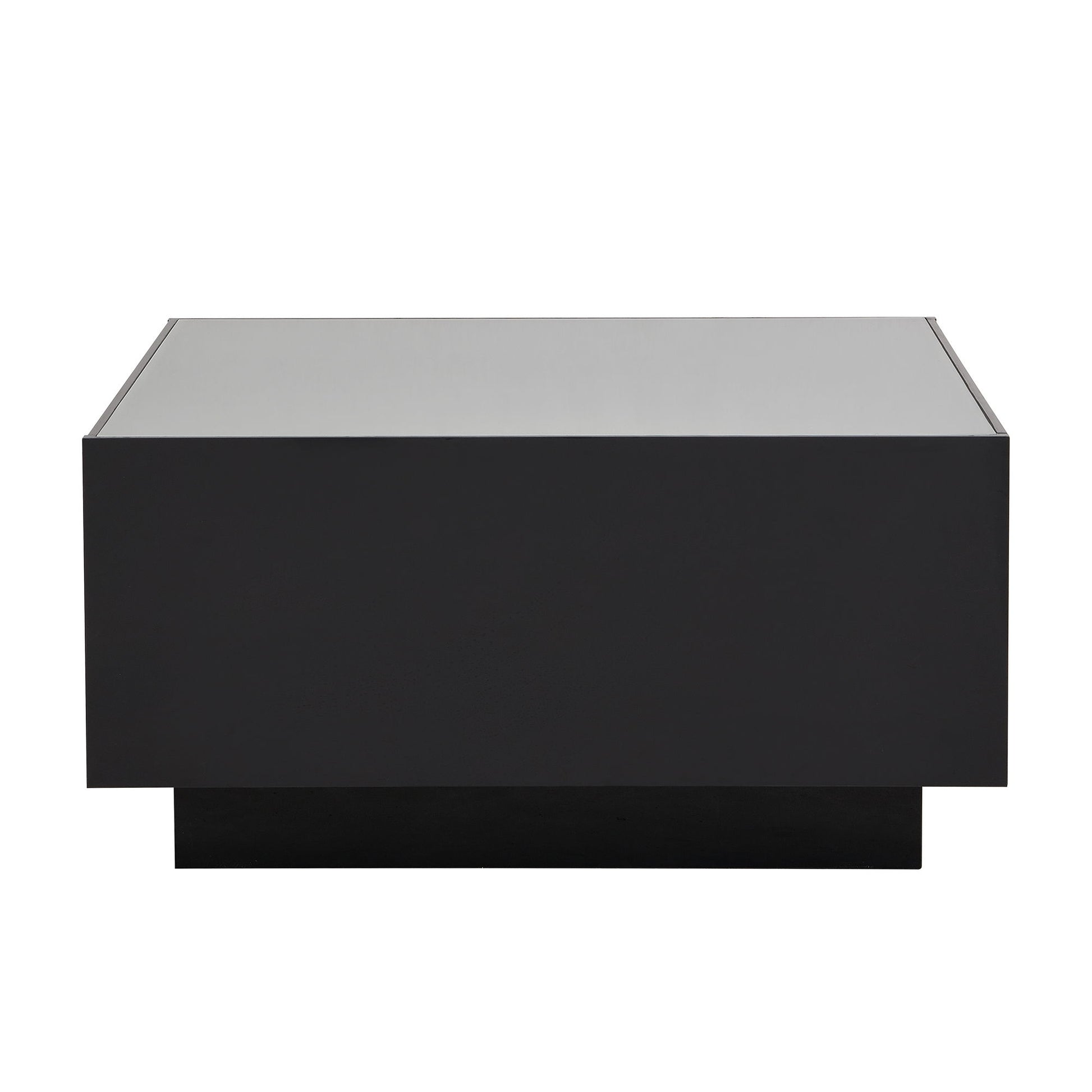 Square High Glossy Coffee Table With 16 Color Led Strip Lights, Modern Center Table With 5Mm Frosted Tempered Glass Top For Living Room - Best Buy Furniture