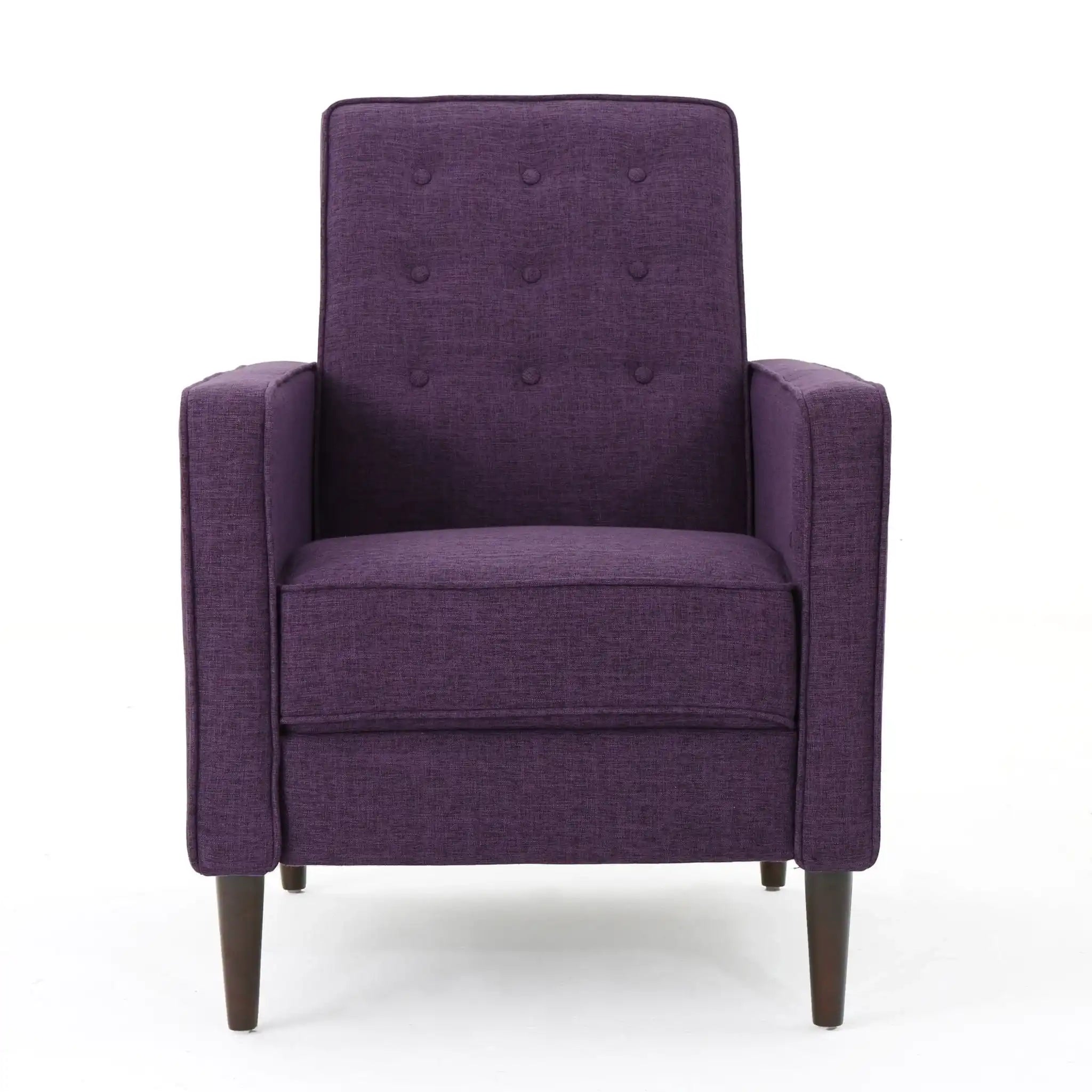 Mid-Century Modern Recliner With Button Tufted Waffle Stitch