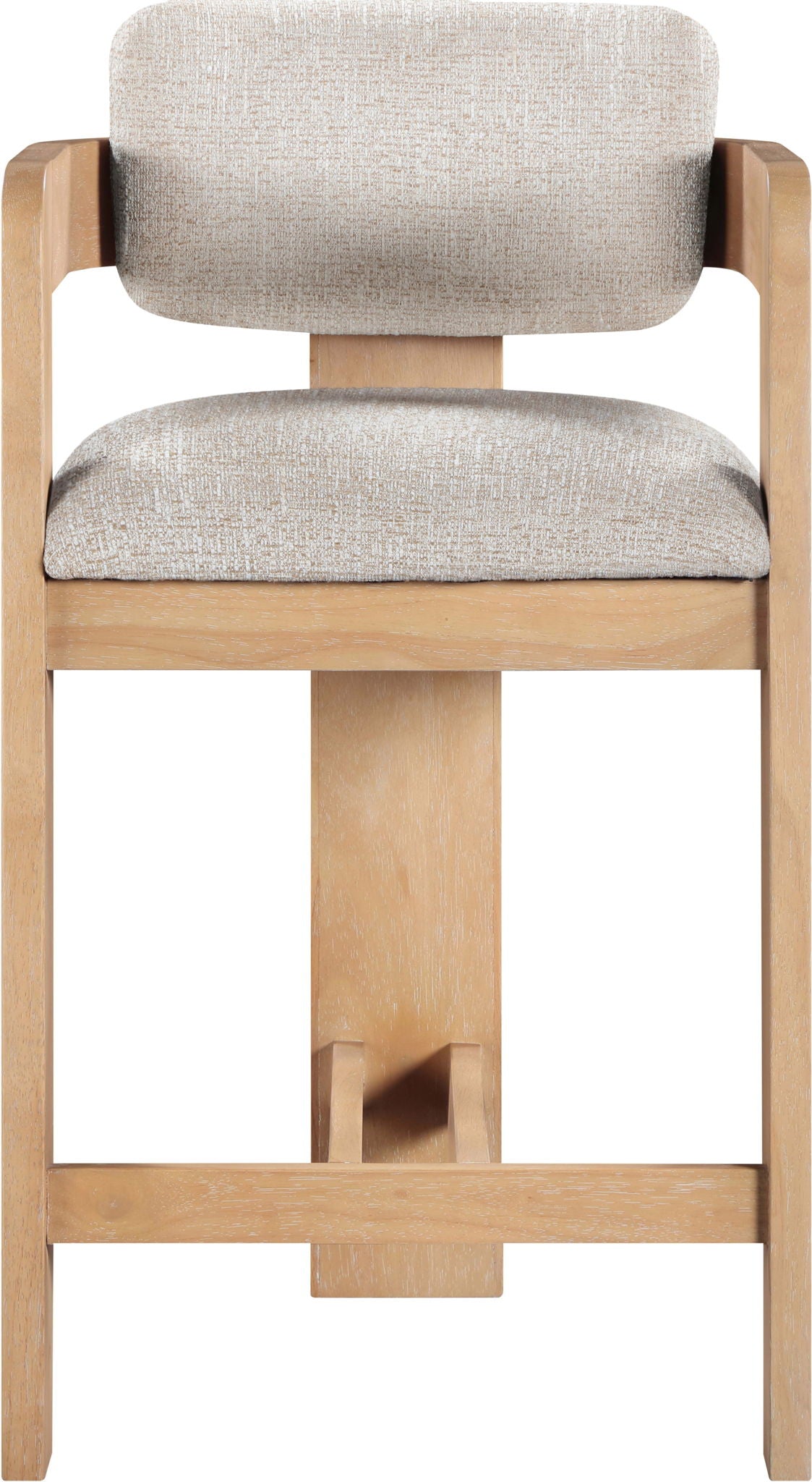 Sacha - Linen Stool With Natural Base