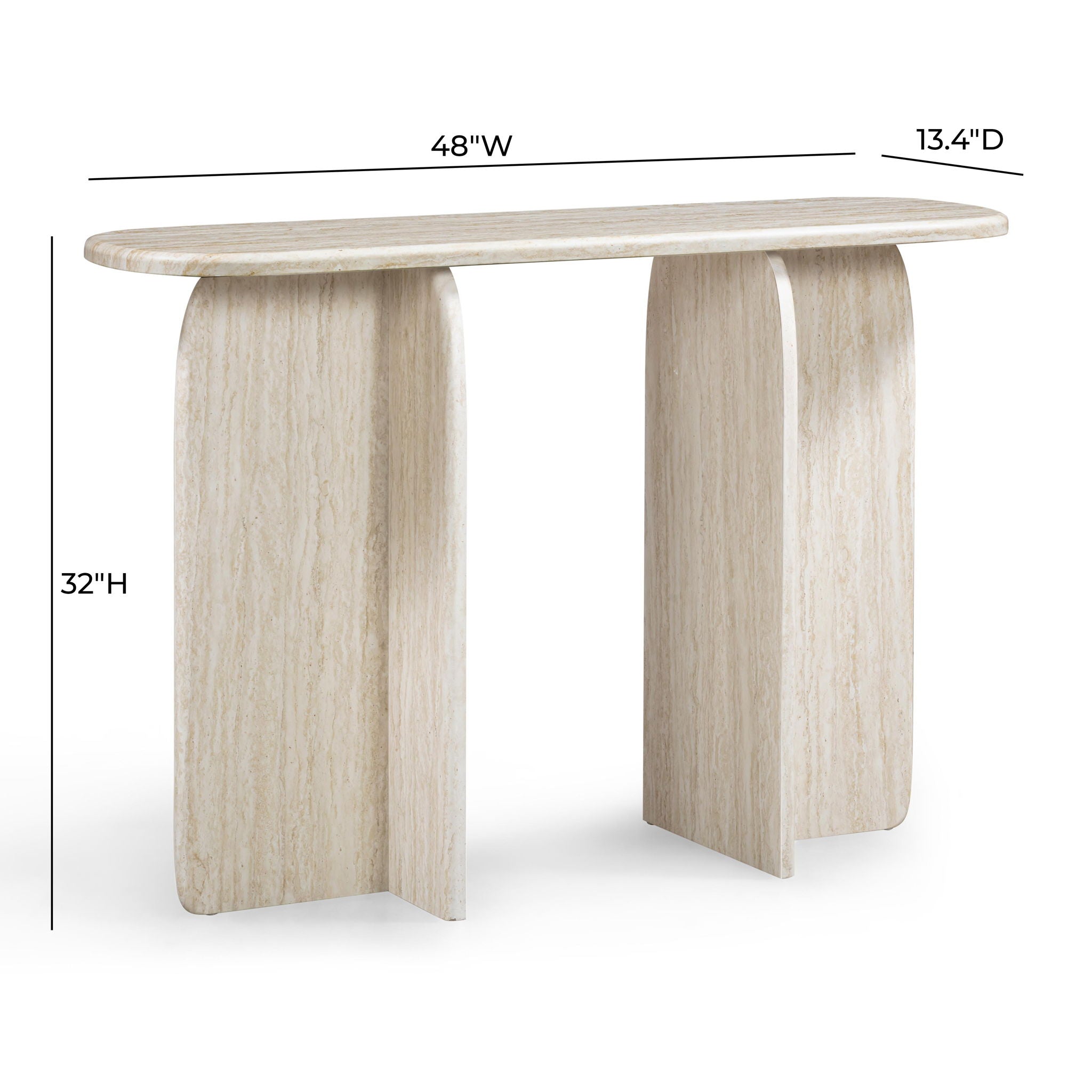 Clementine - Console Table - Travertine