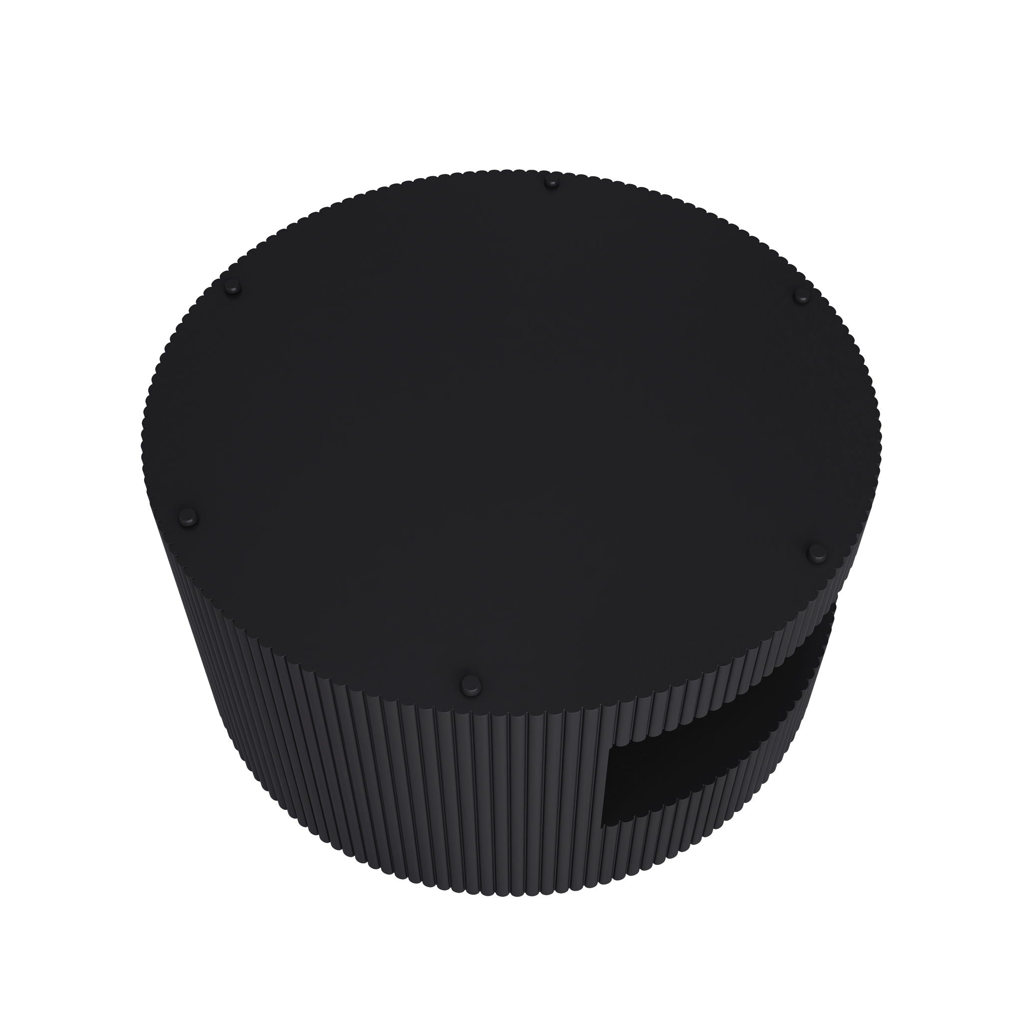 Round Coffee Table With Storage, Vertical Stripe Design