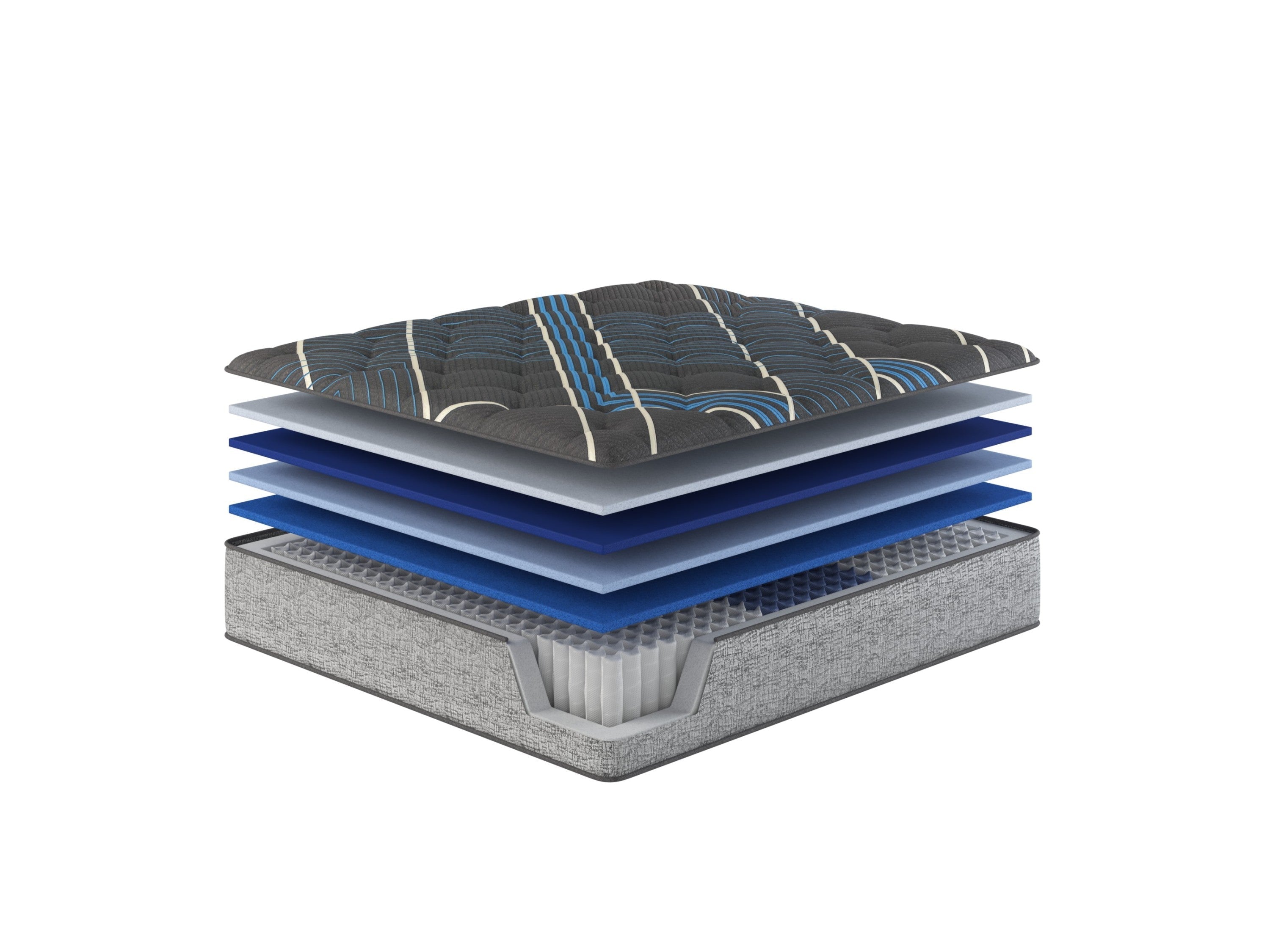 Restonic comfort care 14' hybrid mattress, individual pocketed coil mattress , medium comfort