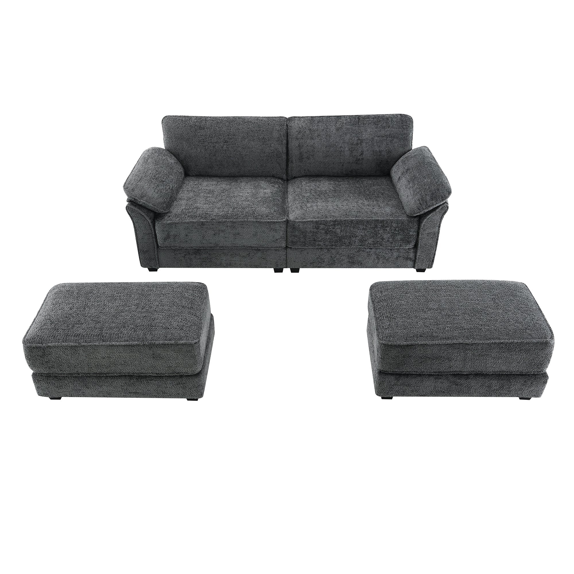 The Adelle Adaptable Gray Chenille Modular Sofa Bed