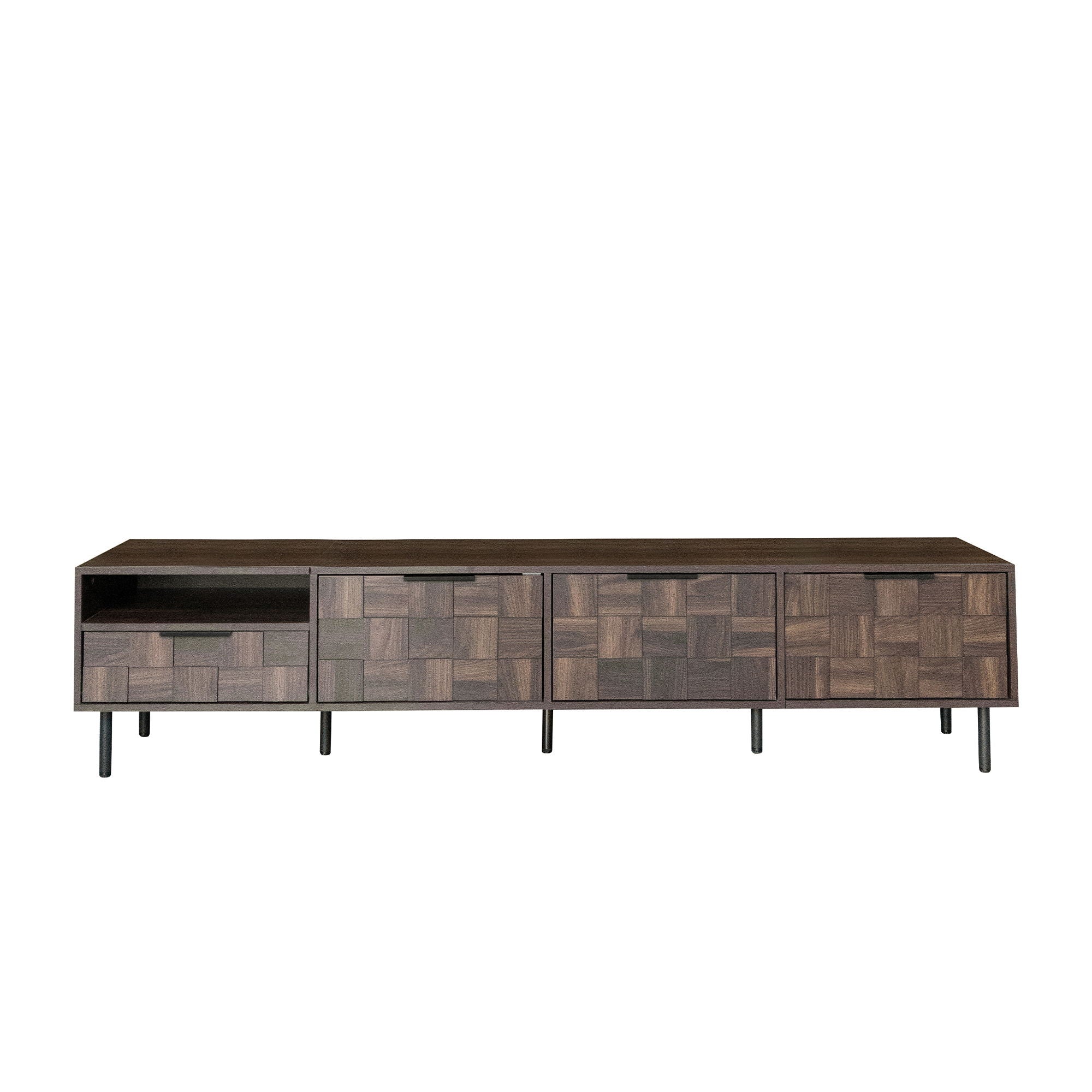 78" TV Stand With Storage Cabinets For Living Room - Walnut
