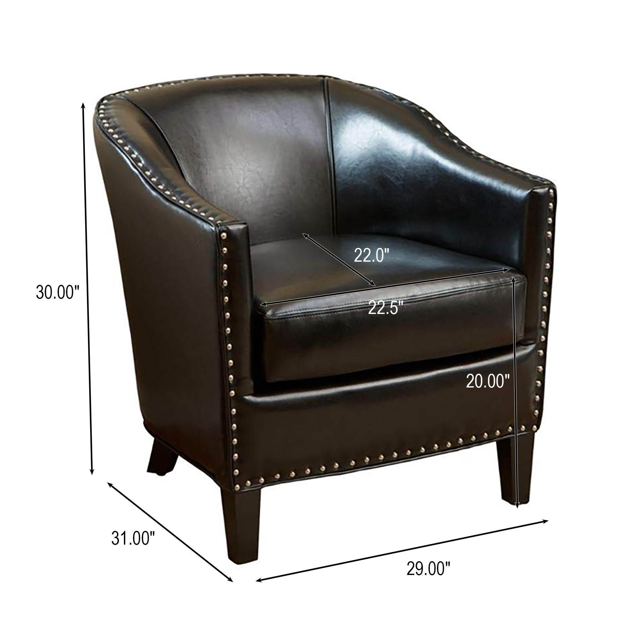 Enigmatica - Upholstered Club Chair With Nailhead Trim