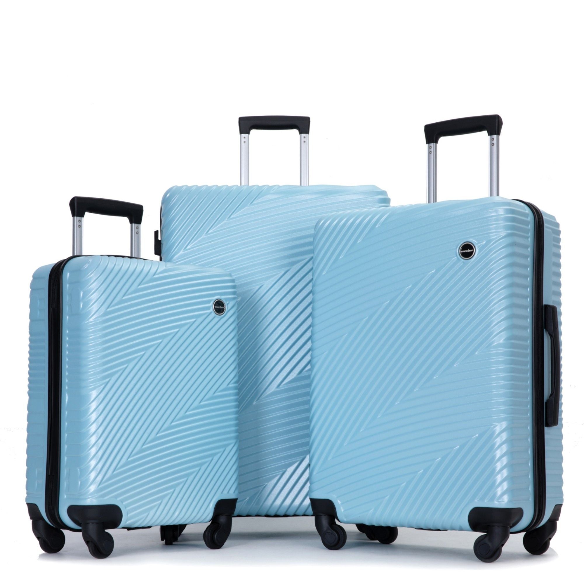 3 Piece Luggage Sets Lightweight Suitcase With Two Hooks, Spinner Wheels,