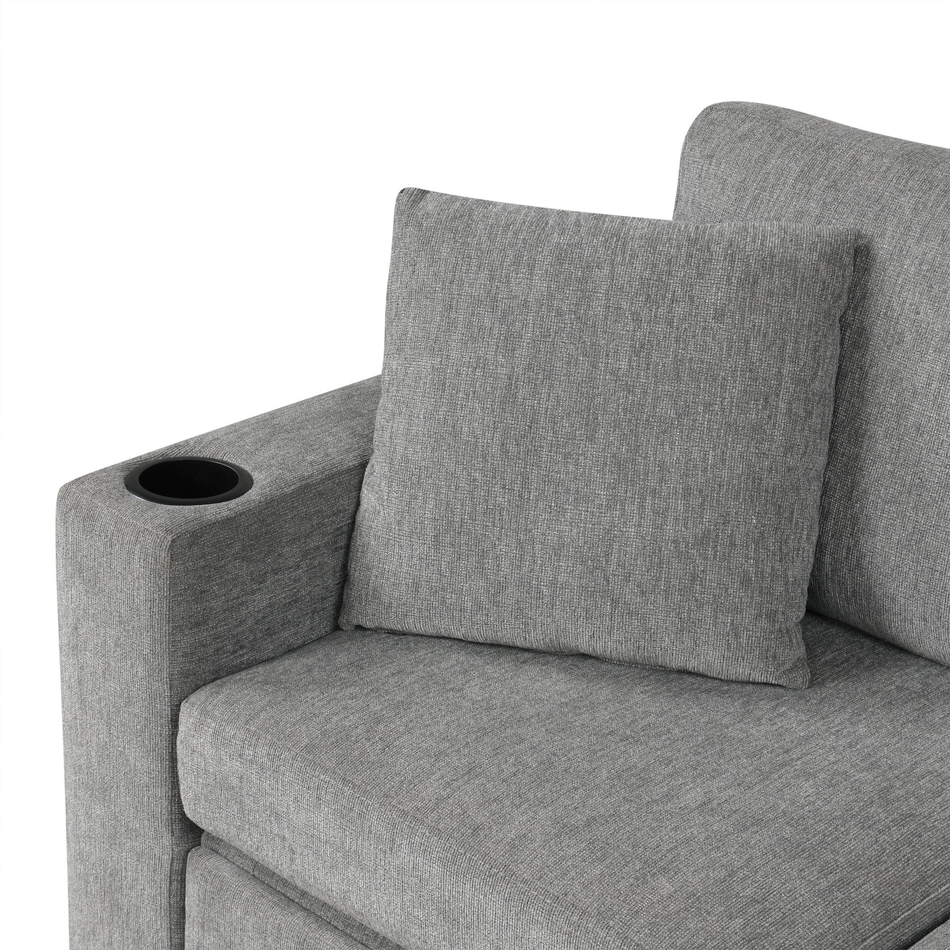 Convertible U-Shaped Sectional Sofa With Pull-Out Bed - Best Buy Furniture