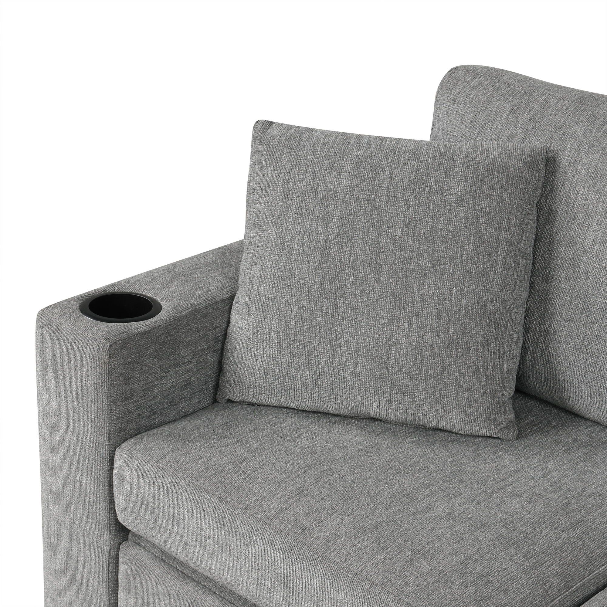 Convertible U-Shaped Sectional Sofa With Pull-Out Bed