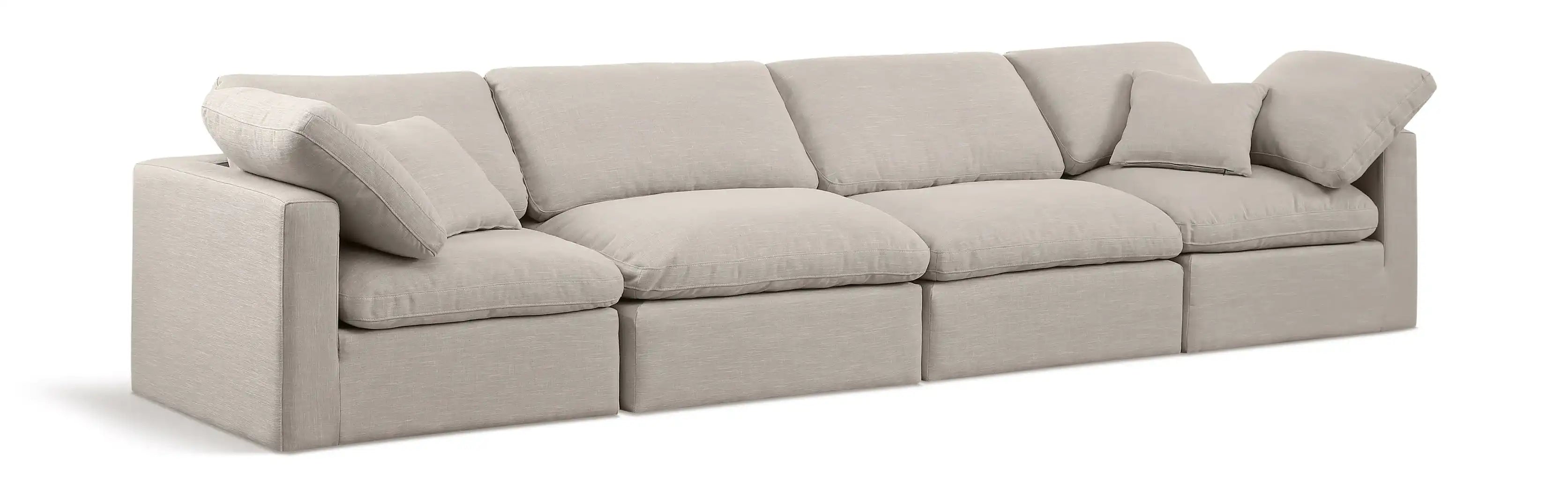 Indulge - Linen 4 Seat Modular Sofa
