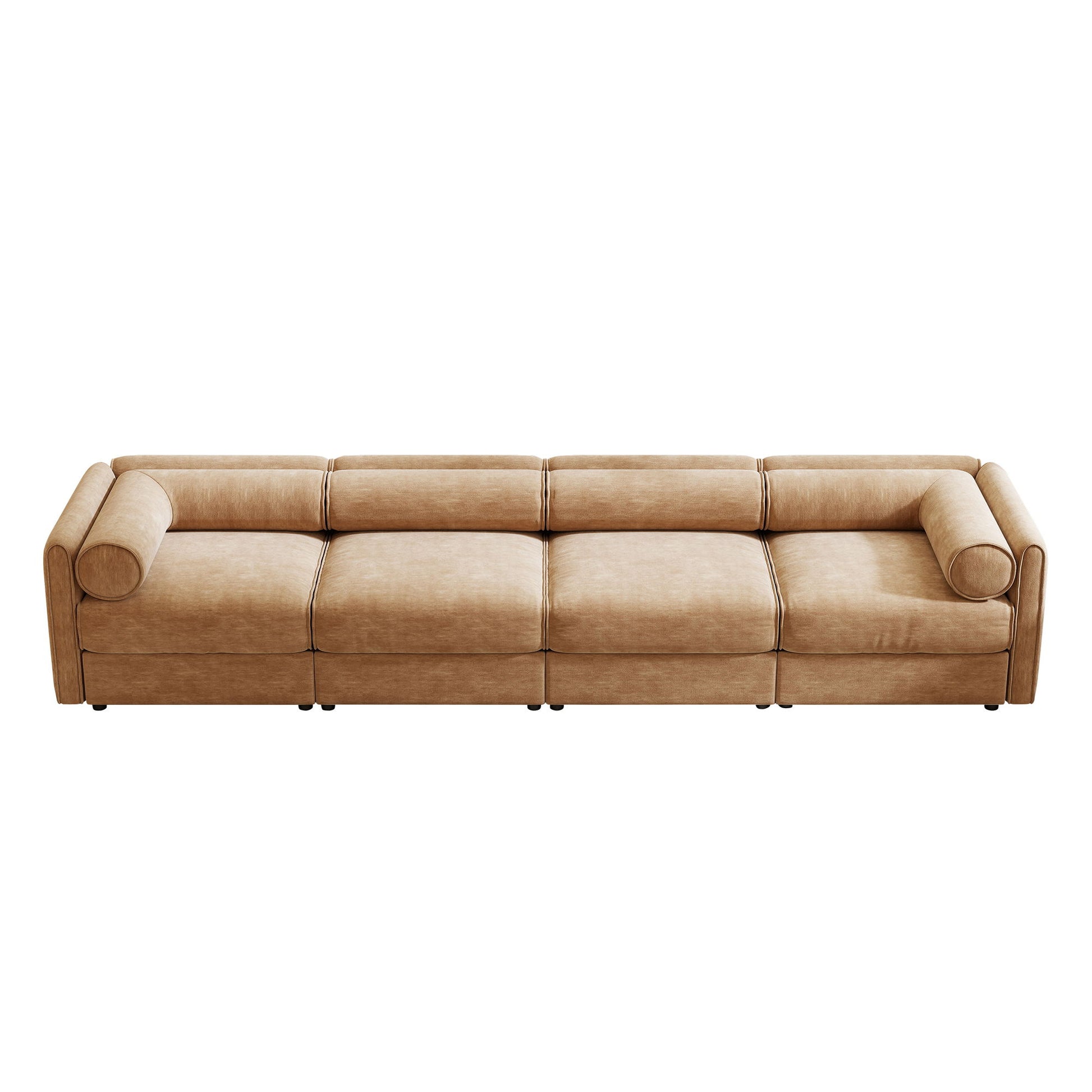 Stylish Chenille Sofa With Storage Seat And Cylindrical Backrest - Best Buy Furniture