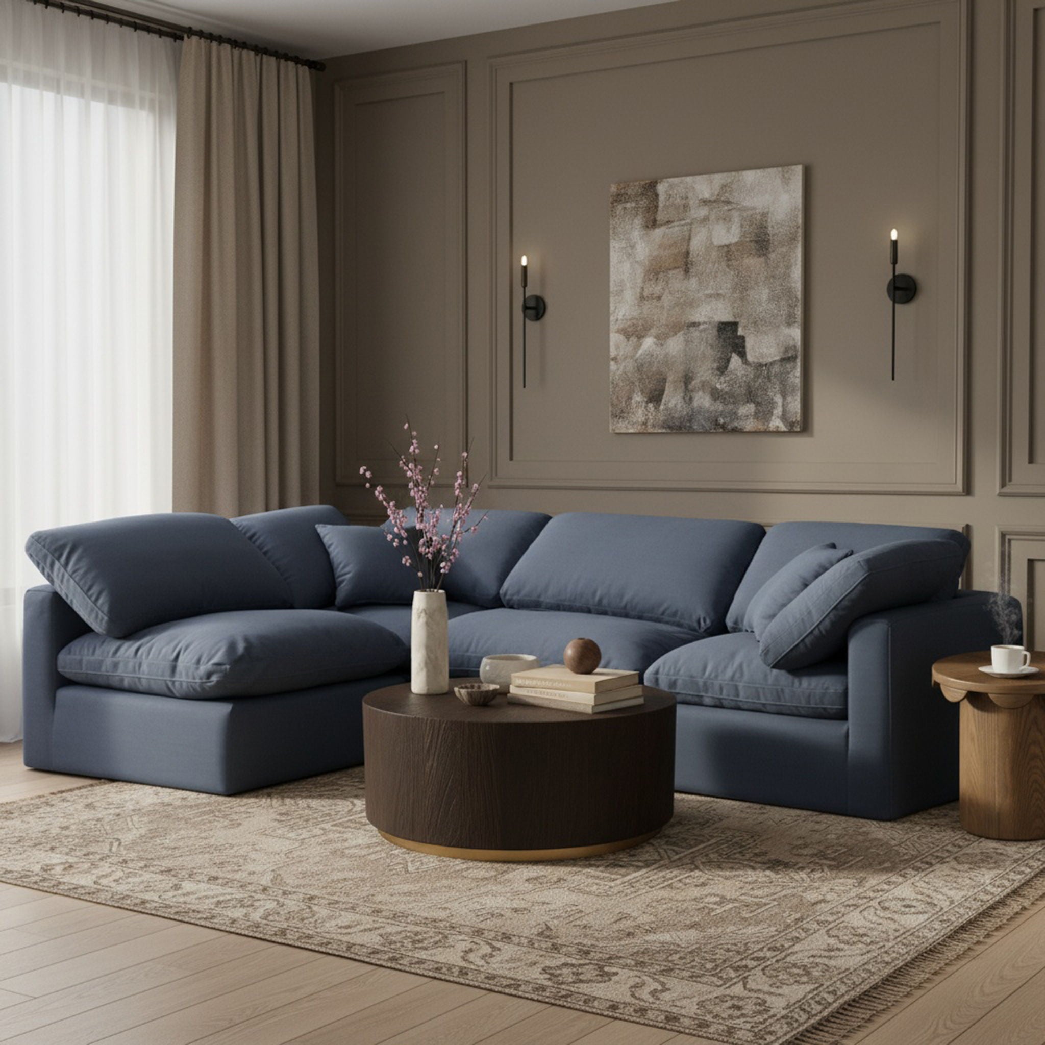Indulge - Linen 4 Piece Modular Sectional