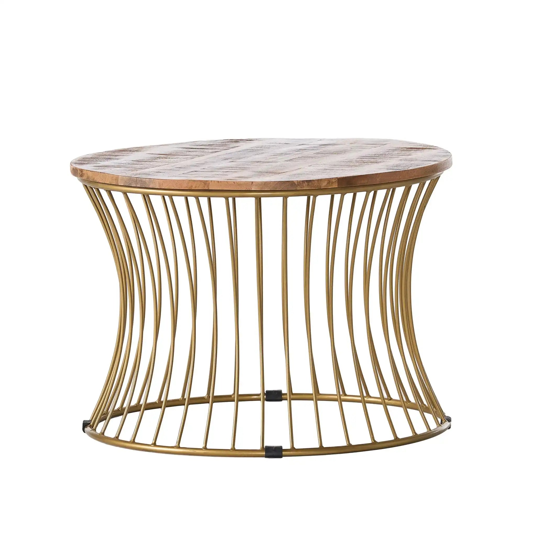 Ameliarae - Handcrafted Boho Mango Wood And Iron Coffee Table - Natural