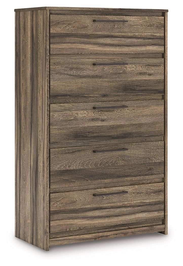 Elbrim - Five Drawer Chest - Brown - Best Buy Furniture