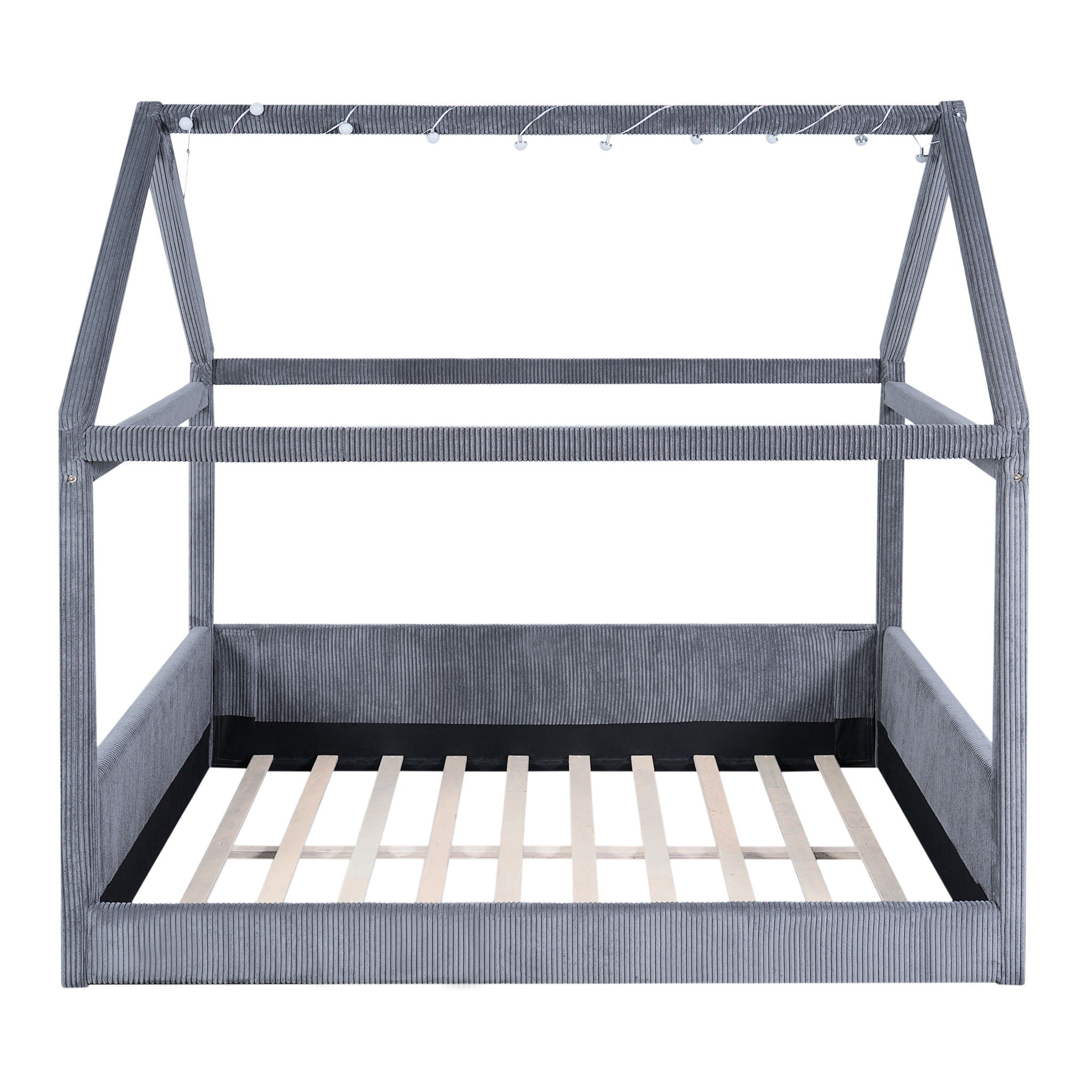 Upholstered House Style Daybed With LED Light Strips