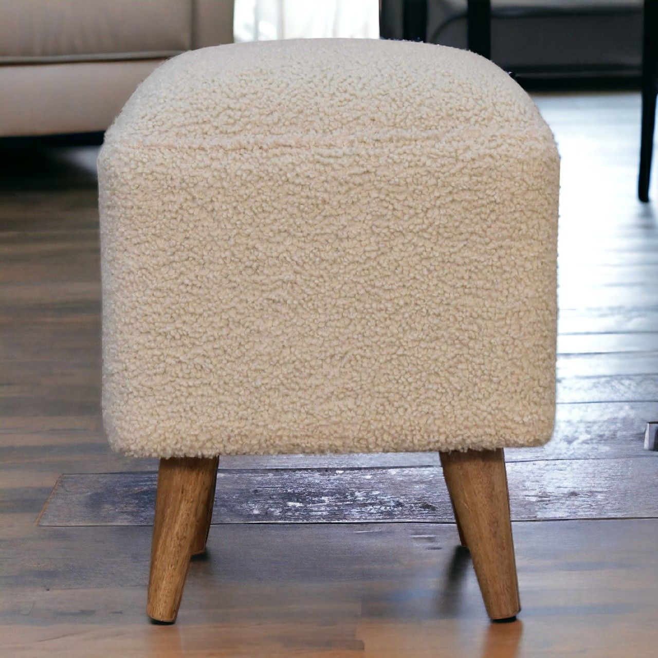 Squoval - Bench - Cream / Brown - Best Buy Furniture