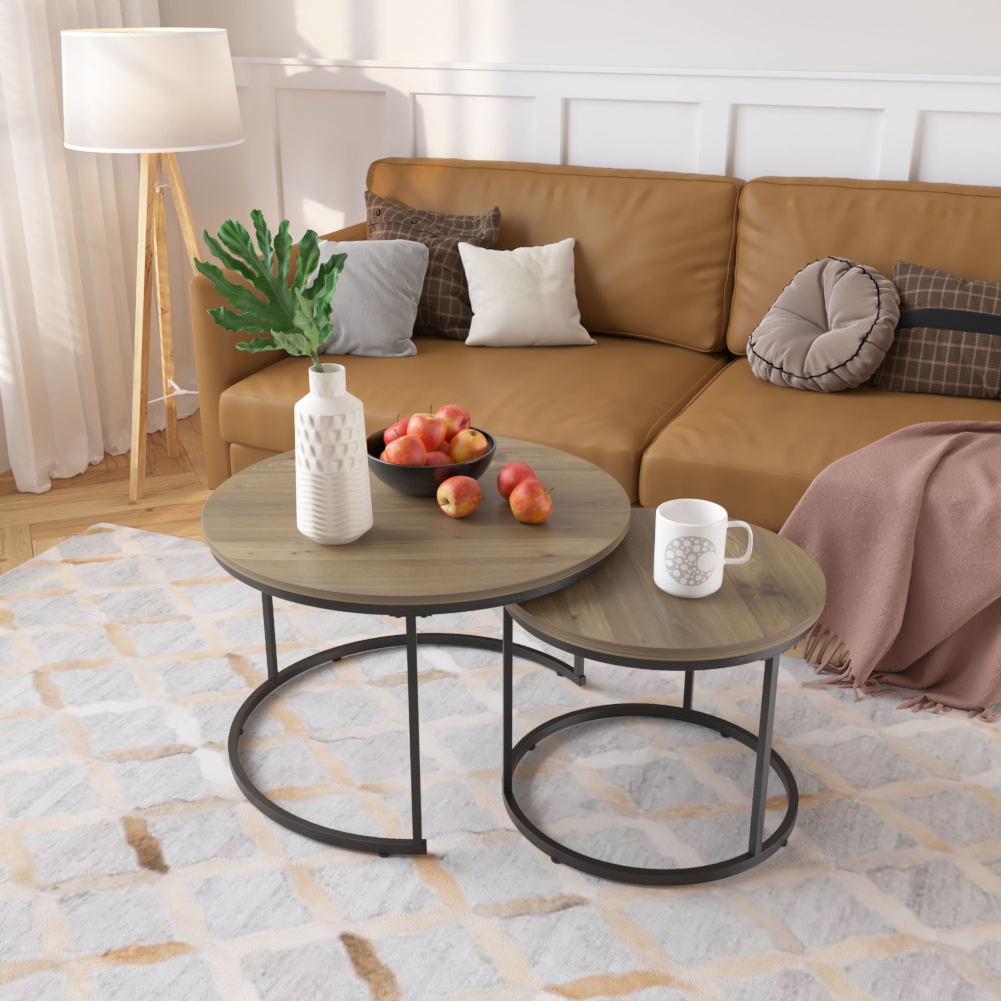 Round Nesting Coffee Table (Set of 2)