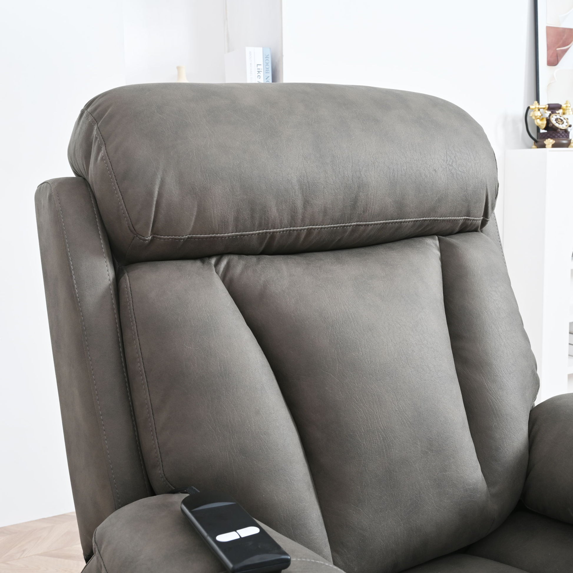 Lift Chair Recliner Power Remote Control Recliner Sofa Relax Soft Chair Anti - Skid Australia Cashmere Fabric Furniture Living Room - Dark Gray - Best Buy Furniture